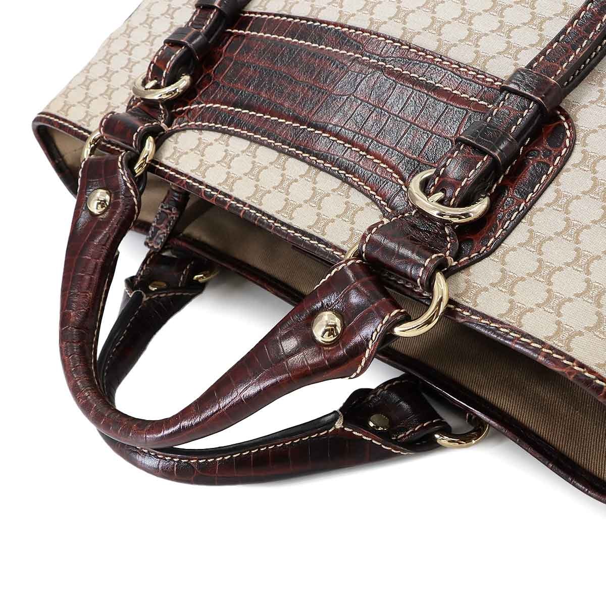 Celine Macadam Boogie Handbag - Beige, Canvas and Leather
