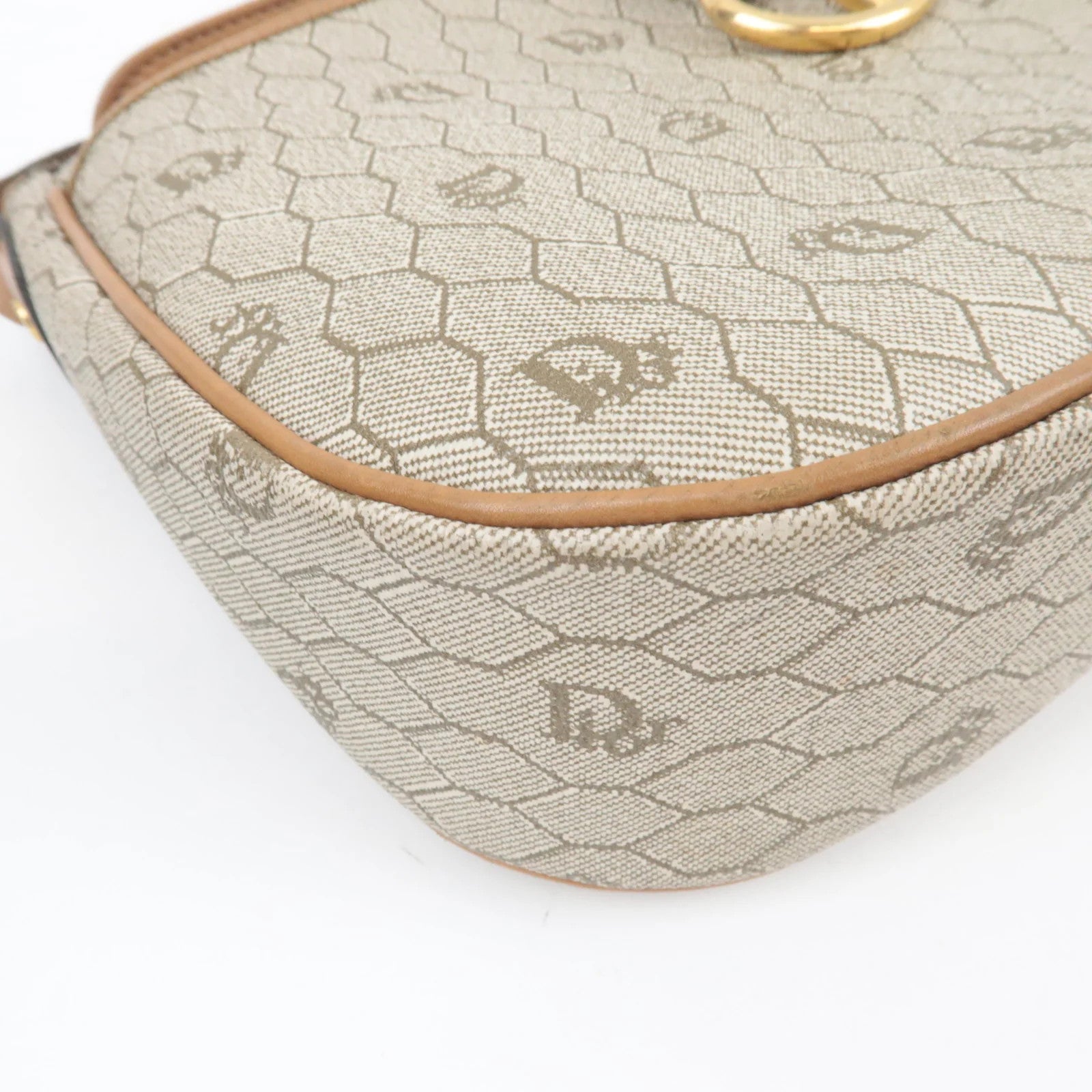 Christian Dior Honeycomb Shoulder Bag - Beige Brown, PVC Leather