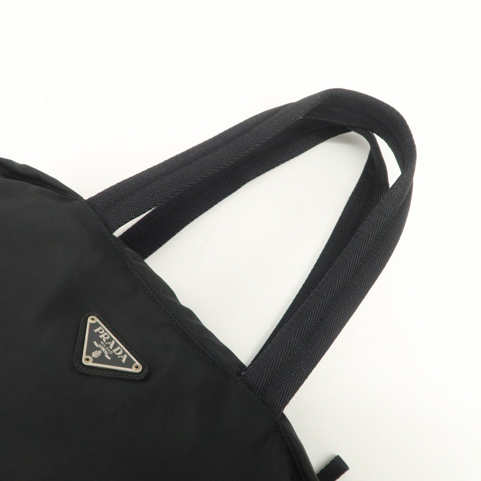 Prada Triangle Logo Tote Bag - Black, Nylon