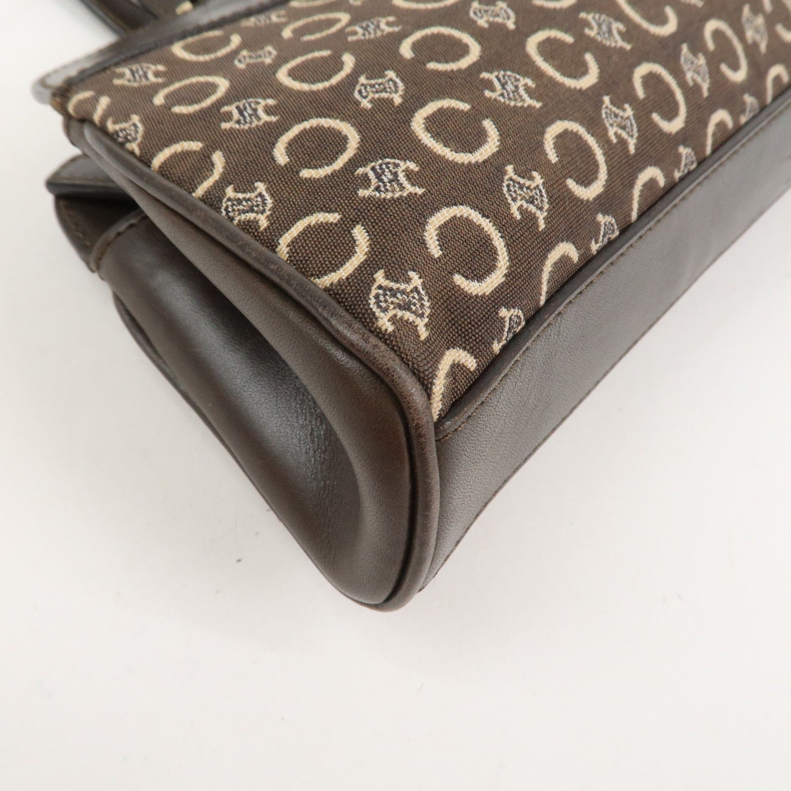 Celine C Macadam Hand Bag - Brown, Canvas and Leather