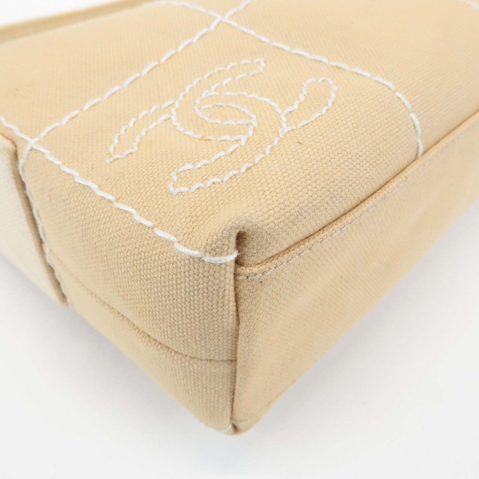 Chanel Wild Stitch Shoulder Bag - Beige, Canvas