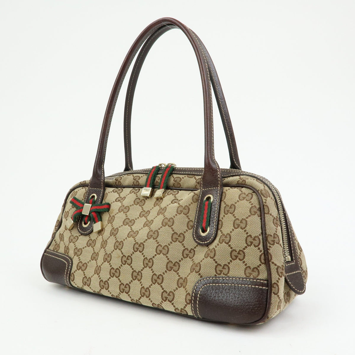 Gucci Sherry Boston Bag - Beige, GG Canvas, Leather