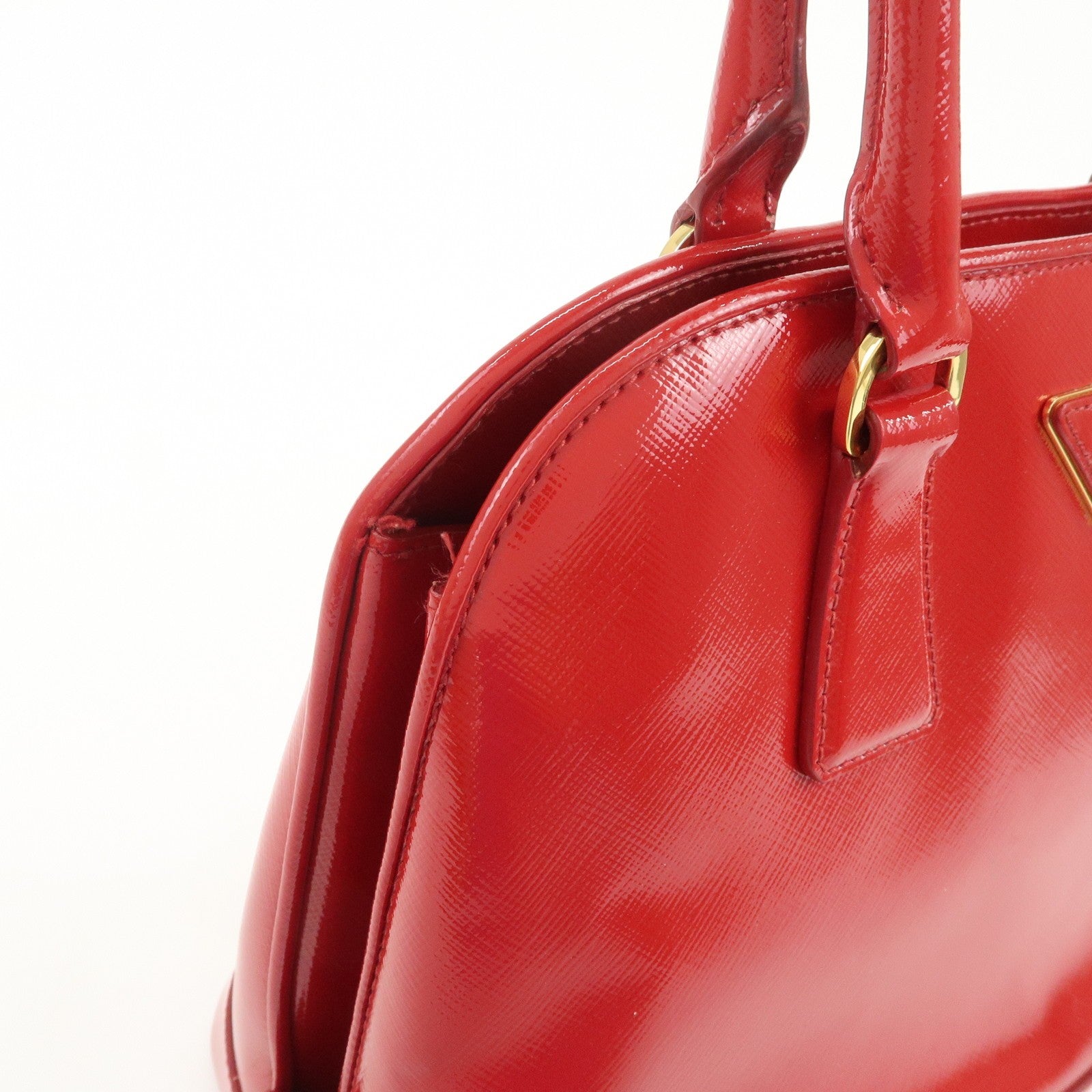 Prada BN2567 Hand Bag - Red, Patent Leather