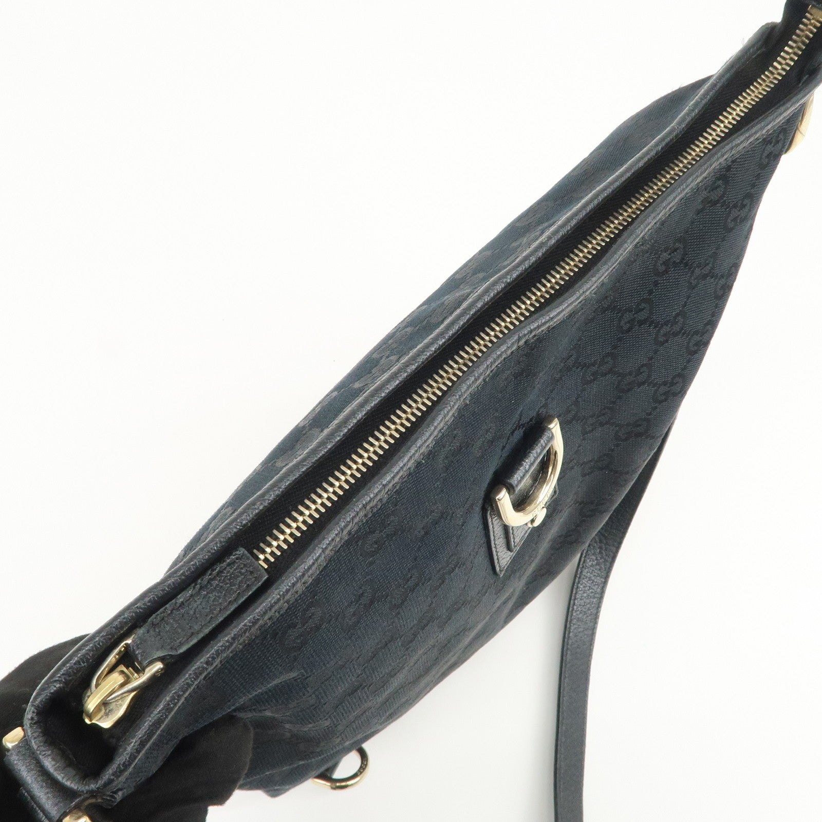 Gucci Abbey Shoulder Bag - Black, GG Canvas, Leather