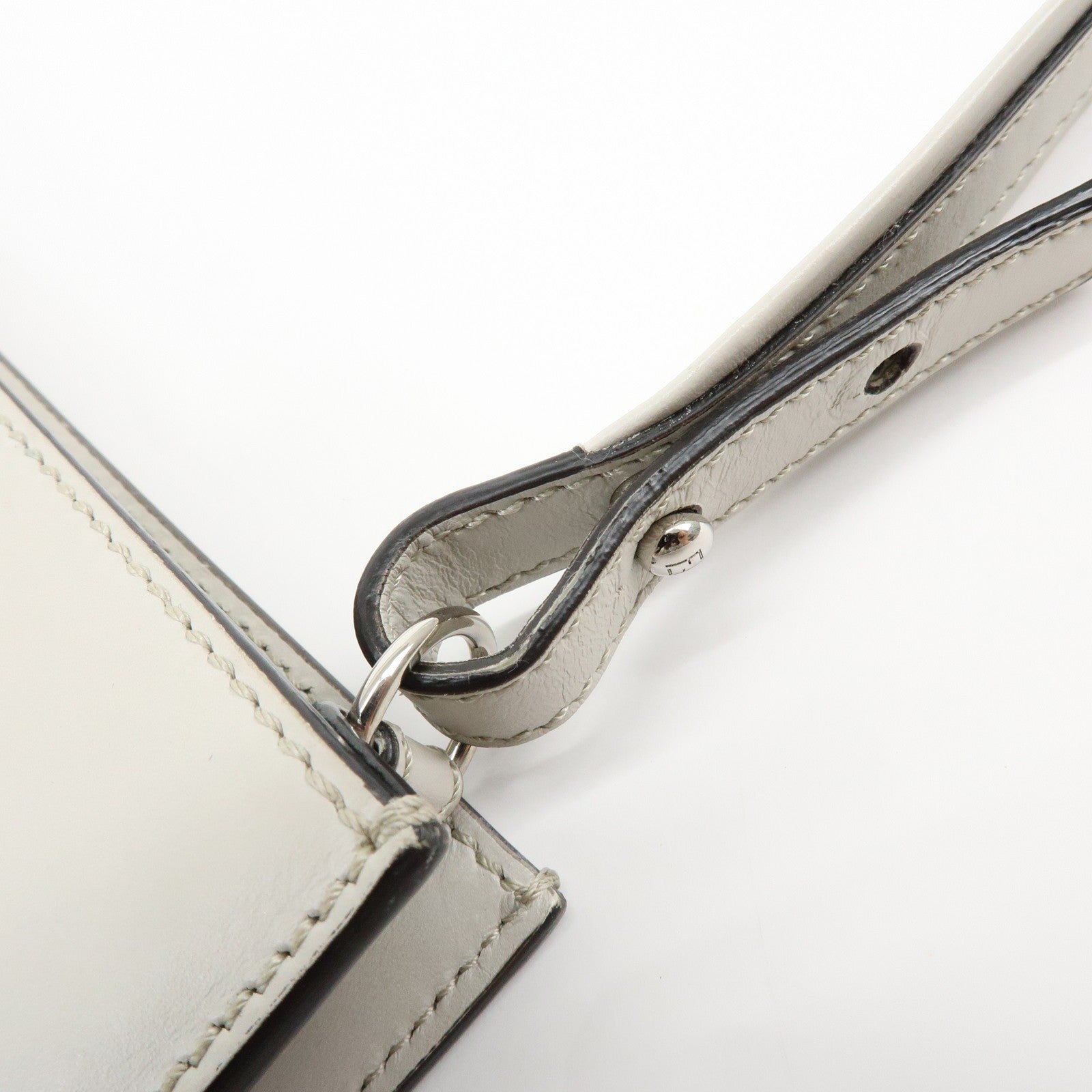 Fendi Logo Shoulder Bag - Light Grey, Leather