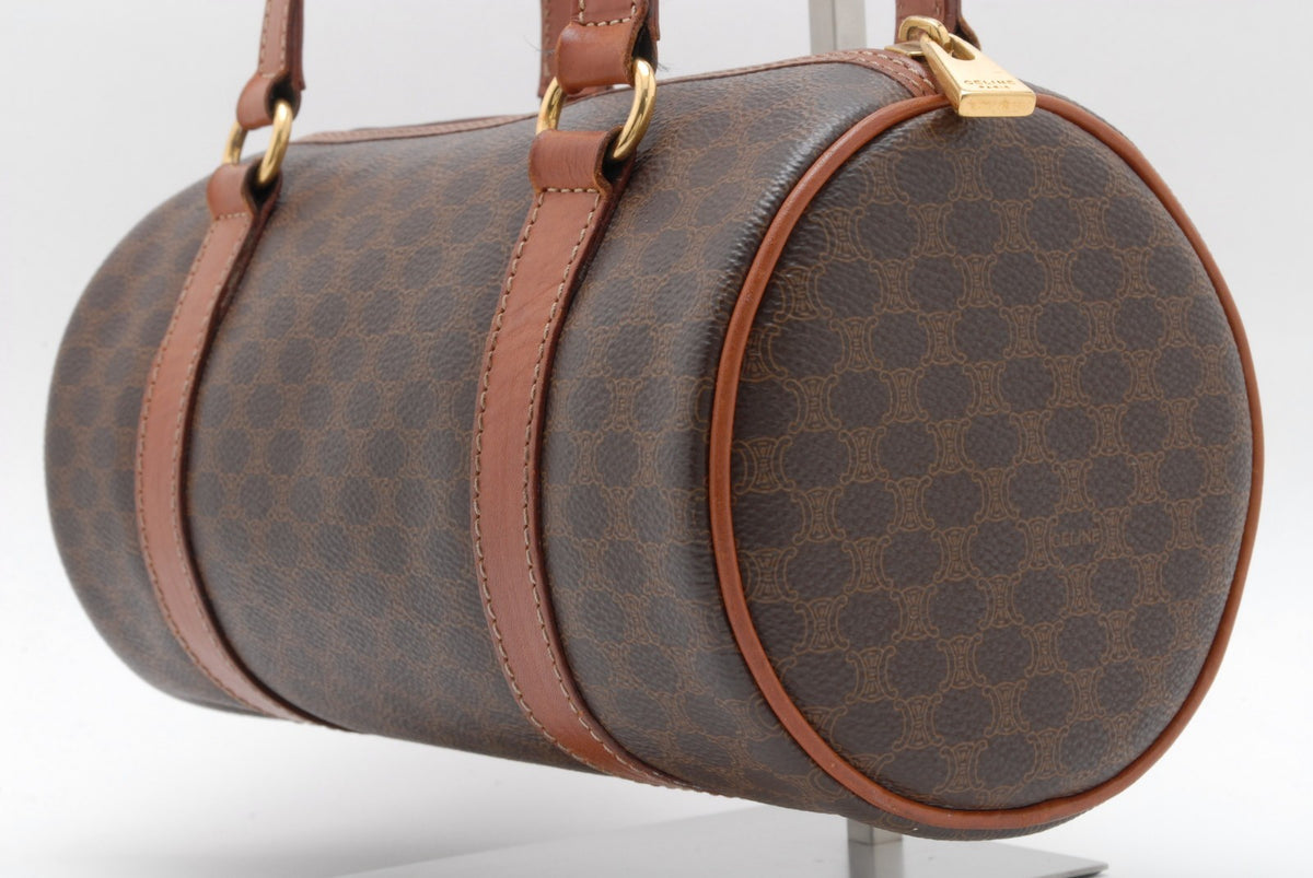 Celine Macadam Boston Handbag - Brown, PVC Leather