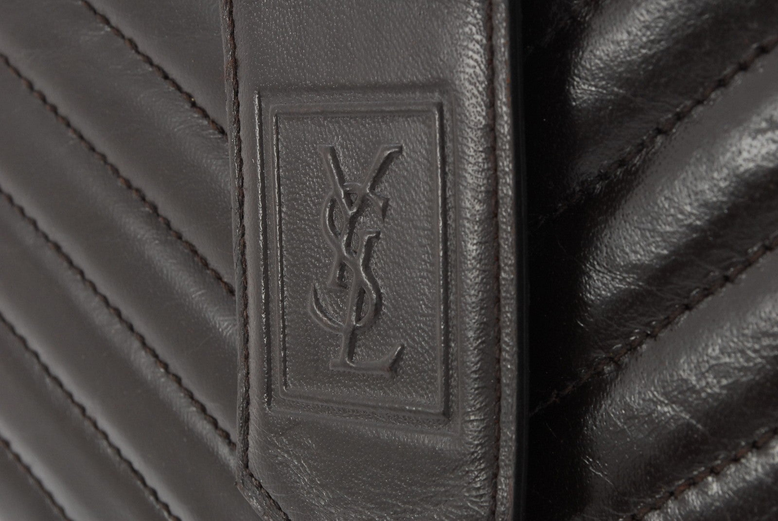 Saint Laurent Clutch Bag - Brown, Leather