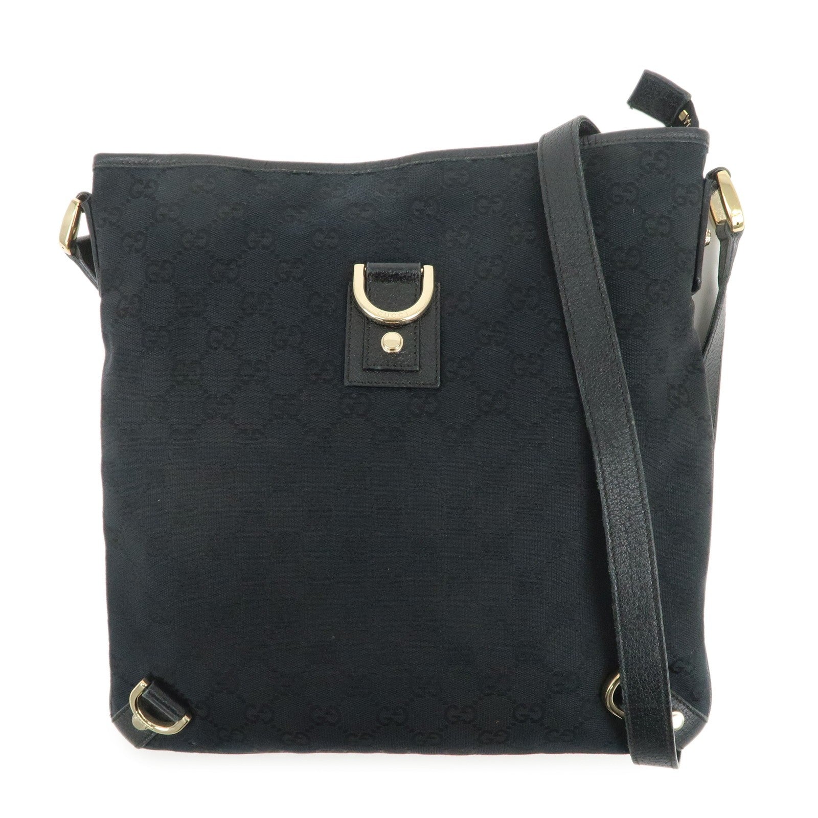 Gucci Abbey Shoulder Bag - Black, GG Canvas, Leather