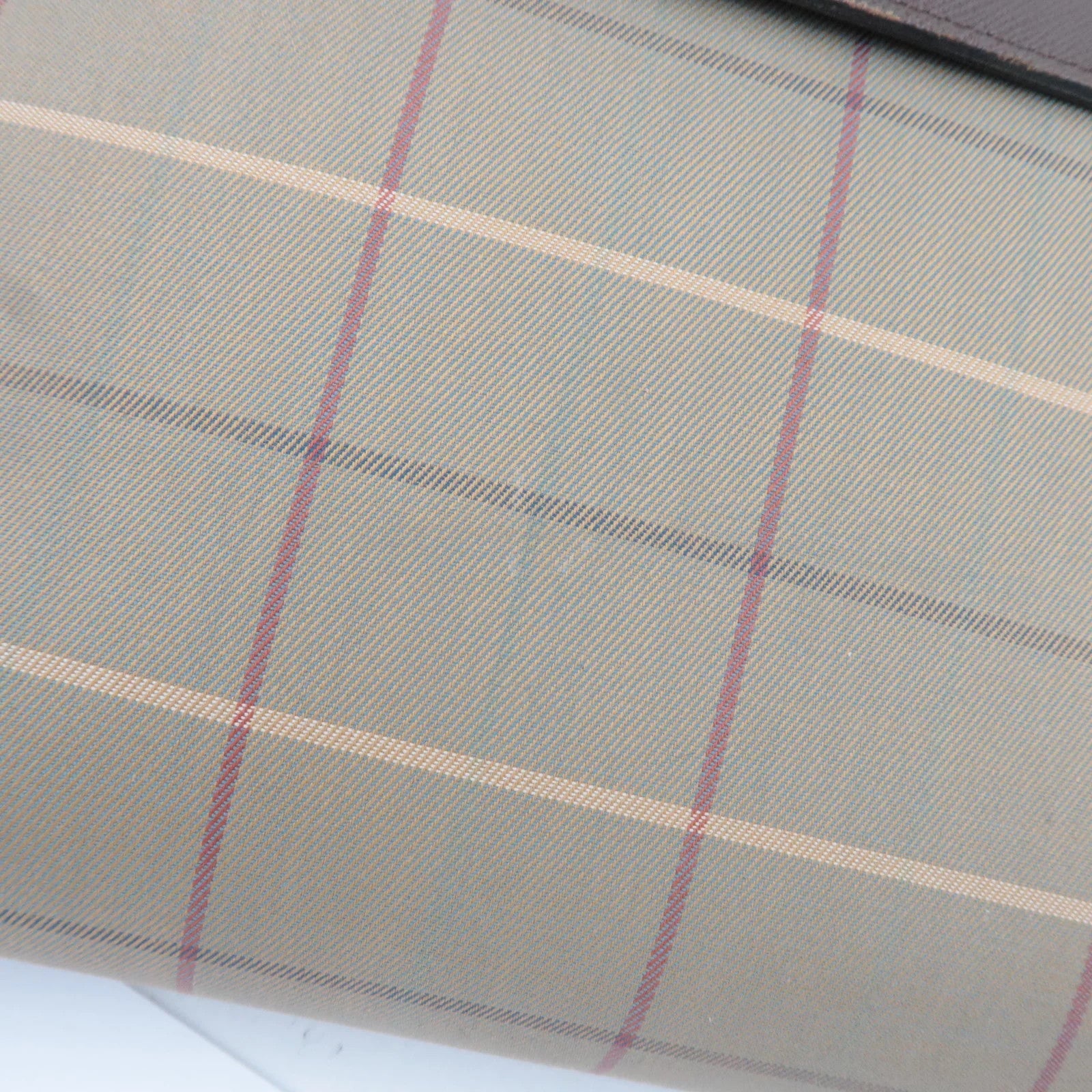 Burberry Plaid Clutch Bag - Beige Brown, Canvas Leather
