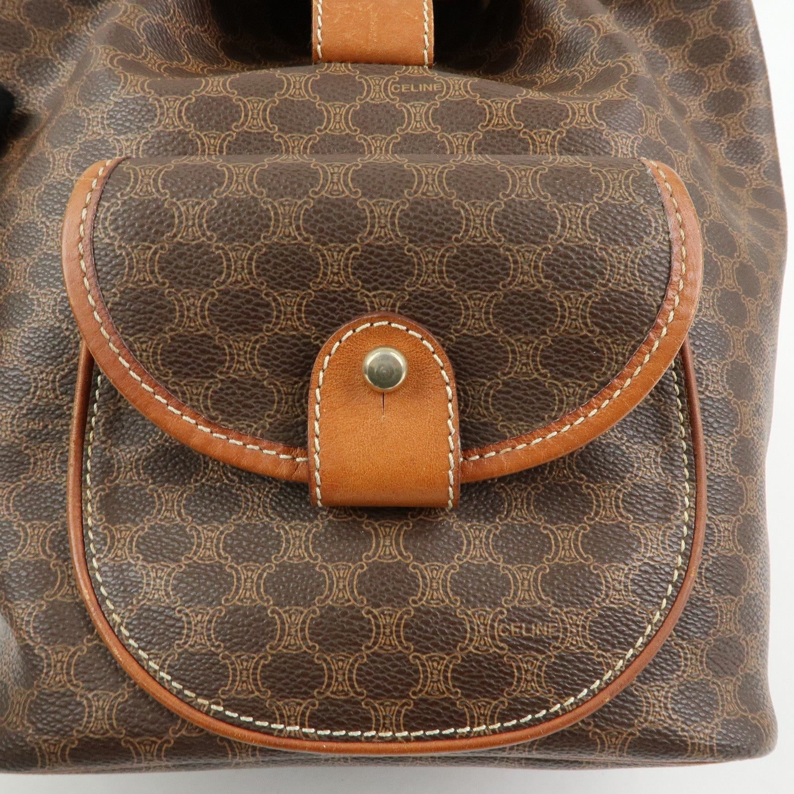Celine Macadam Backpack - Brown, PVC Coated Canvas and Leather