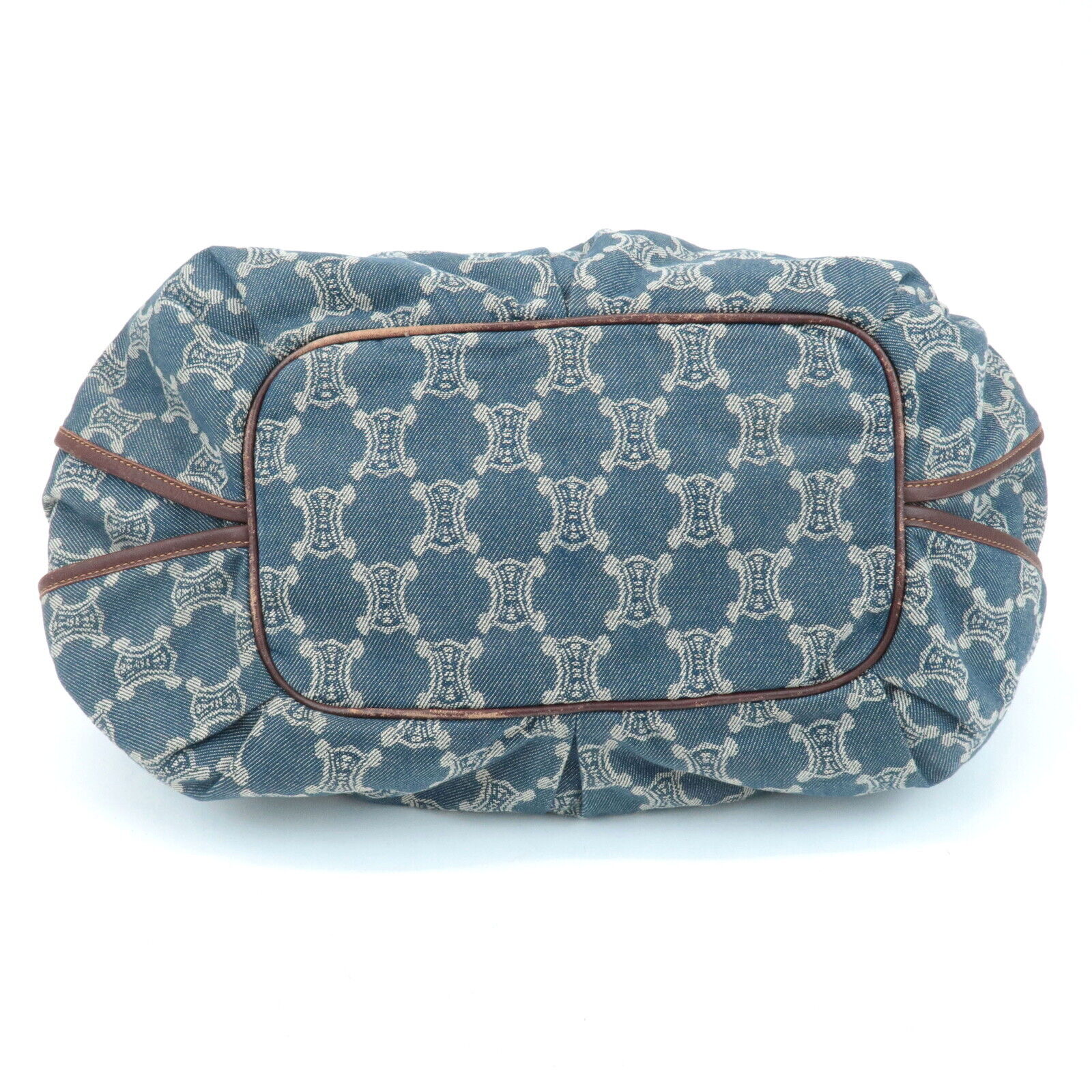 Celine Macadam Denim Leather Bitter Sweet Shoulder Bag - Blue/Brown, Denim/Leather