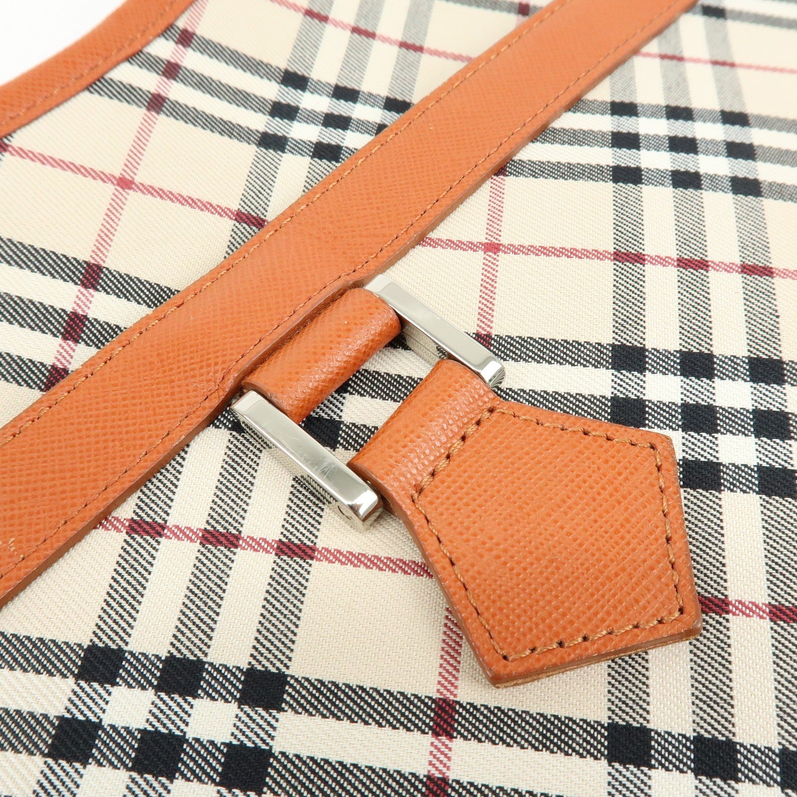 Burberry Nova Plaid Shoulder Bag - Beige, Canvas, Leather