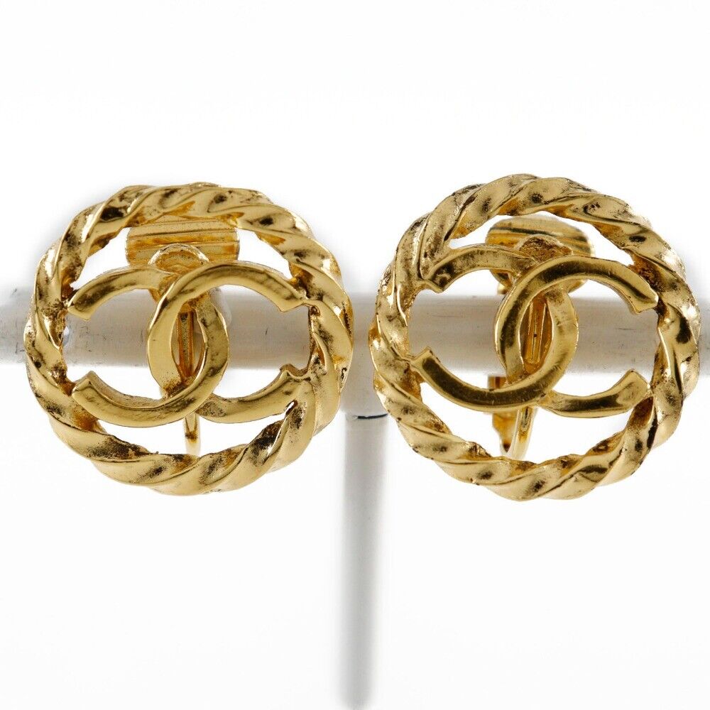 Chanel COCO Mark Earring - Gold, Plated Gold