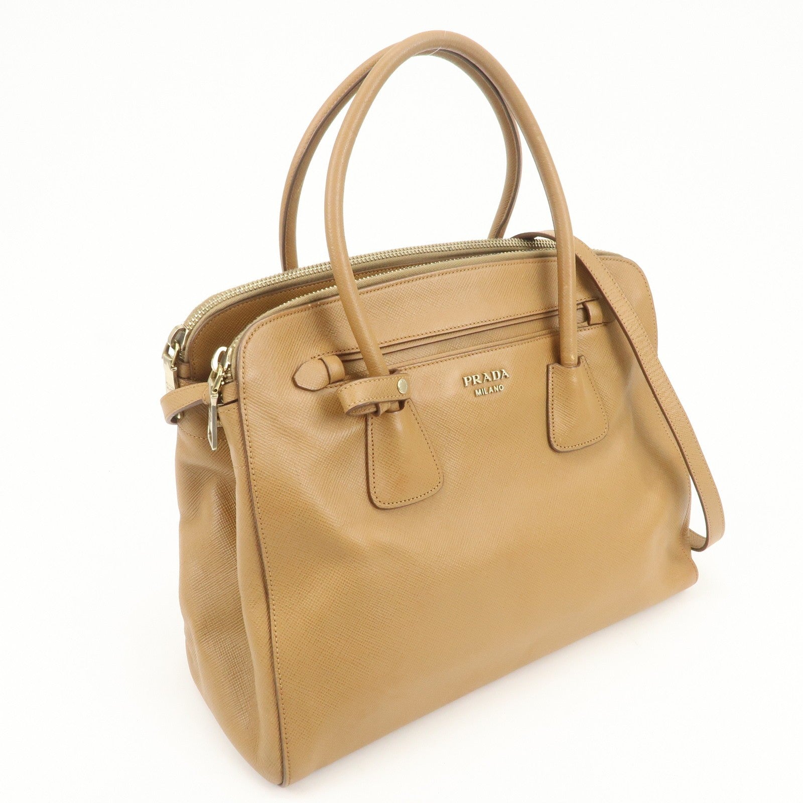 Prada Hand Bag - Light Brown, Leather