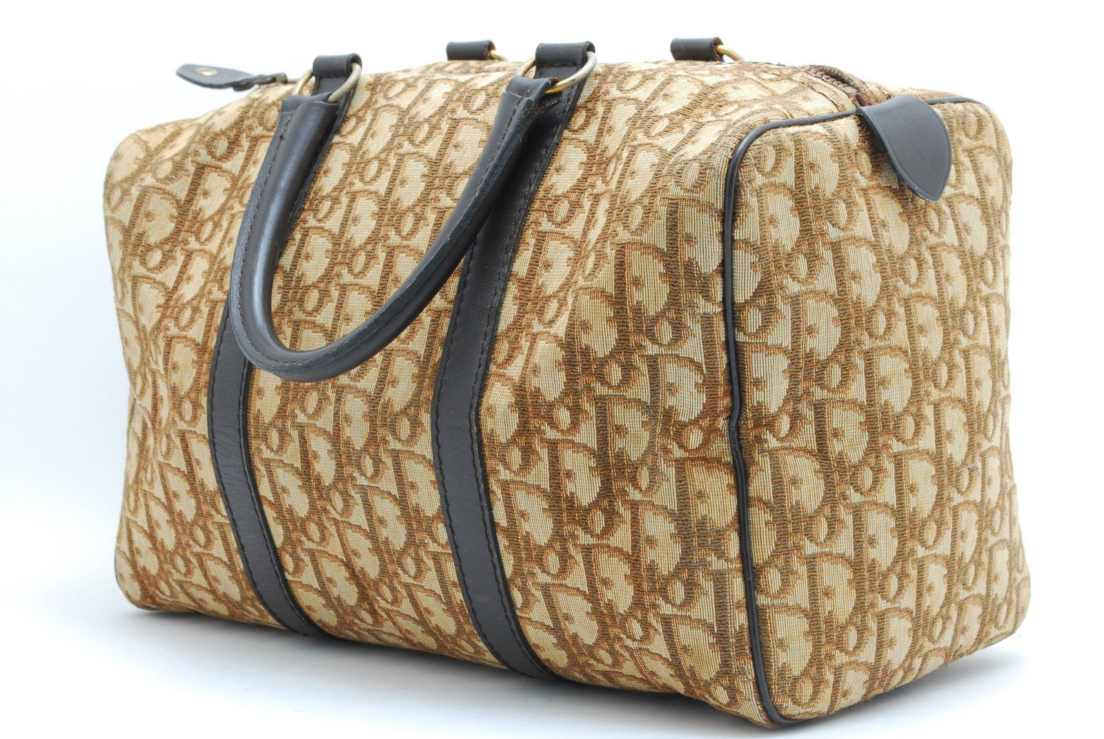 Christian Dior Trotter Boston Bag - Brown, Canvas and Leather