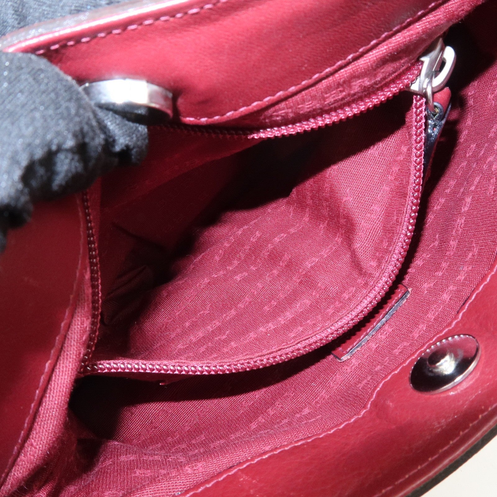 Burberry Hand Bag - Wine Red, Beige, Wool, Leather