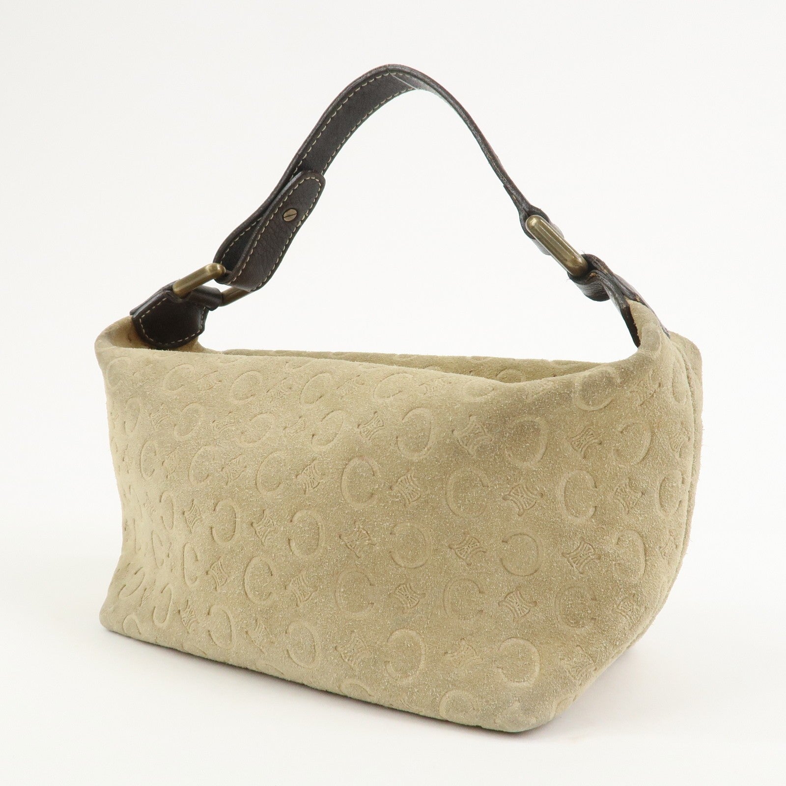 Celine C Macadam Hand Bag - Beige, Suede Leather