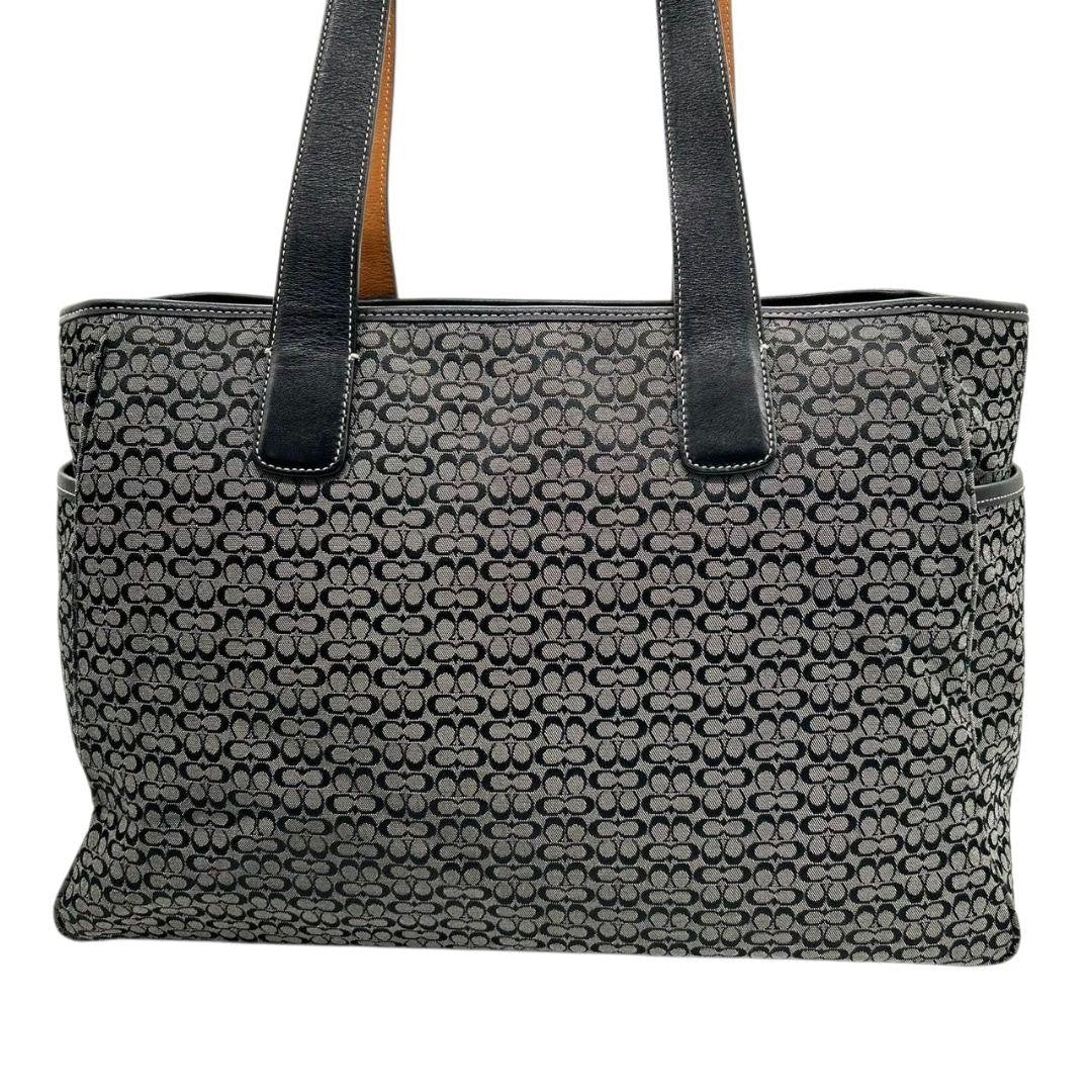 Coach Mini Signature One Shoulder Tote - Black, Canvas
