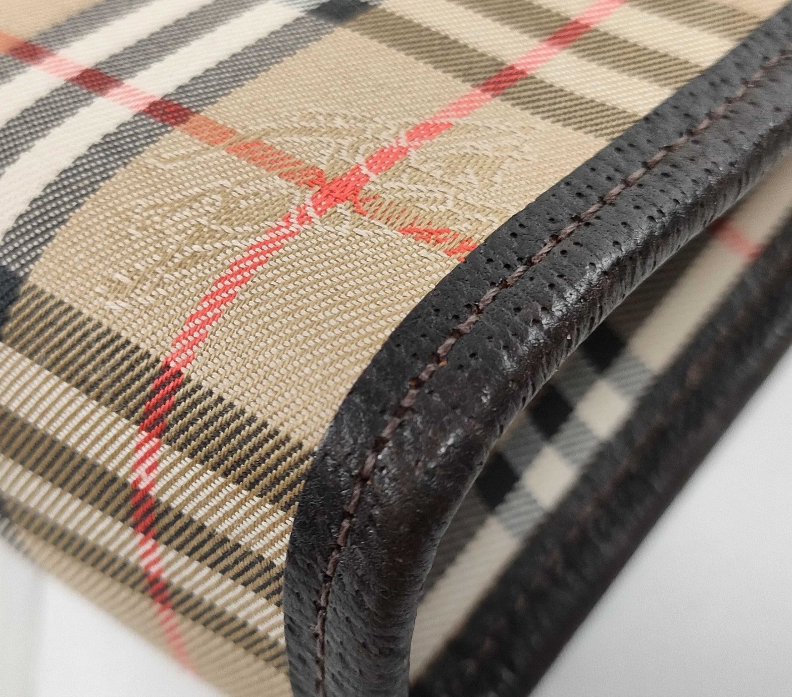 Burberry Nova Check Clutch - Brown, Leather Fabric