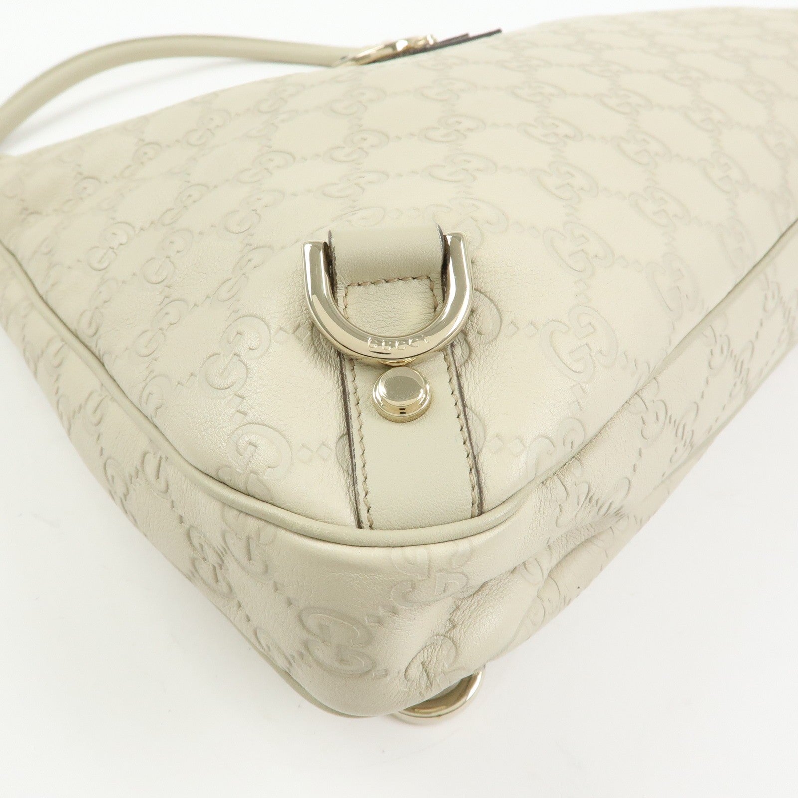 Gucci Abbey Guccissima Shoulder Bag - White, Leather