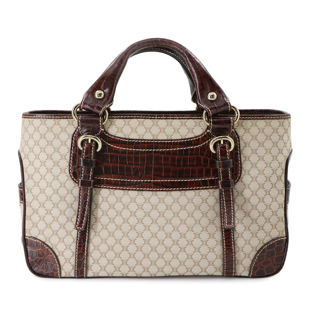 Celine Macadam Boogie Handbag - Beige, Canvas and Leather