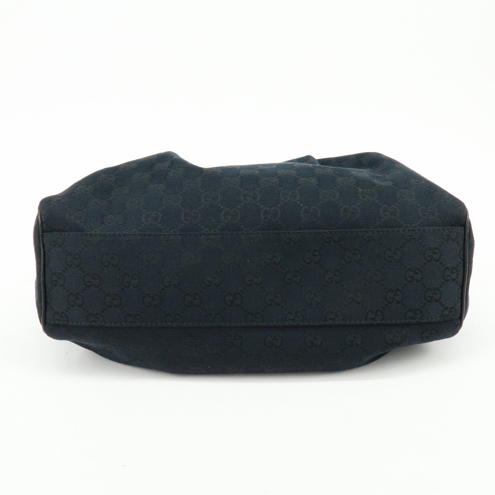 GUCCI Sukey GG Canvas Leather Tote Bag Hand Bag Black