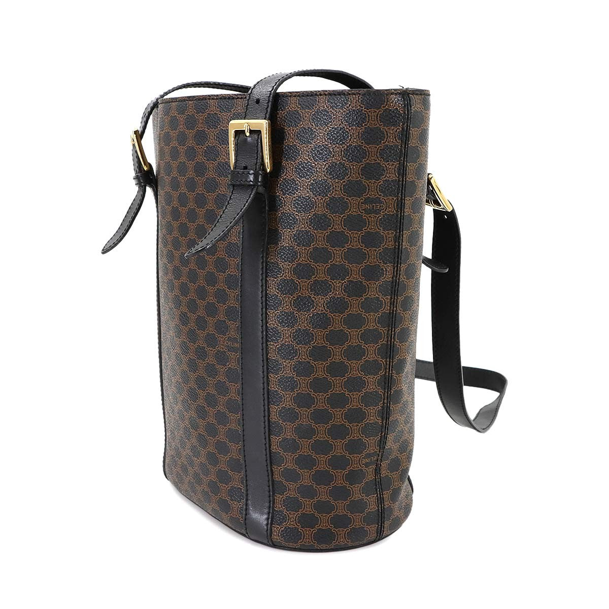 Celine Macadam Shoulder Bag - Black and Brown, PVC and Leather