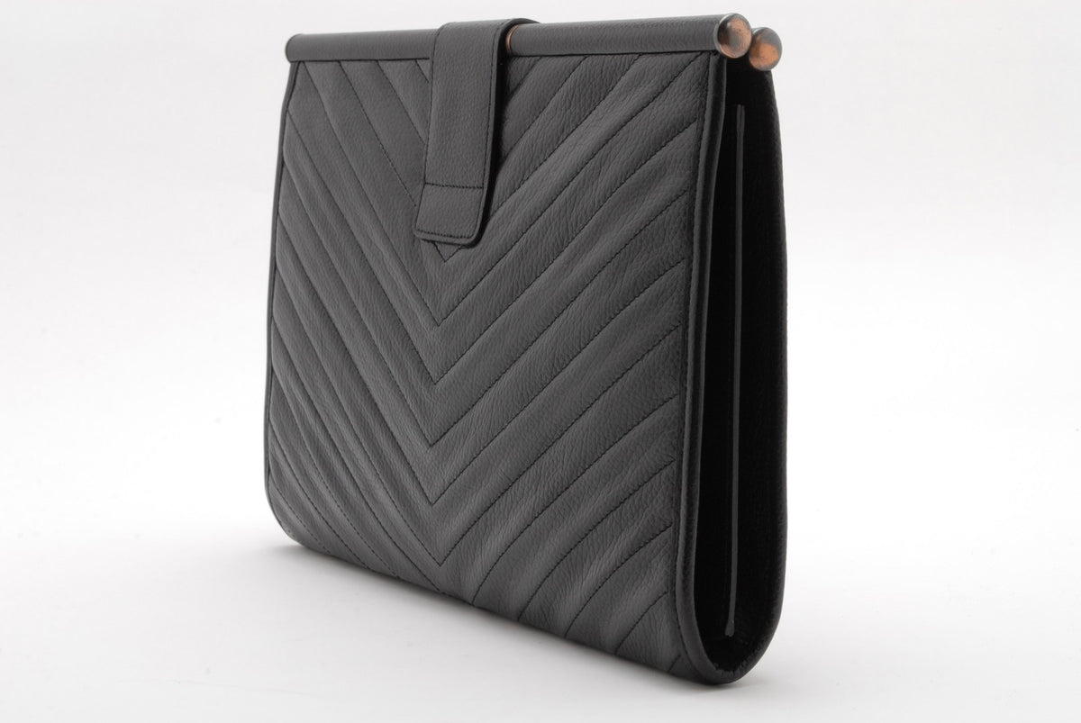 Saint Laurent Yves Saint Laurent Clutch Bag - Black, Leather