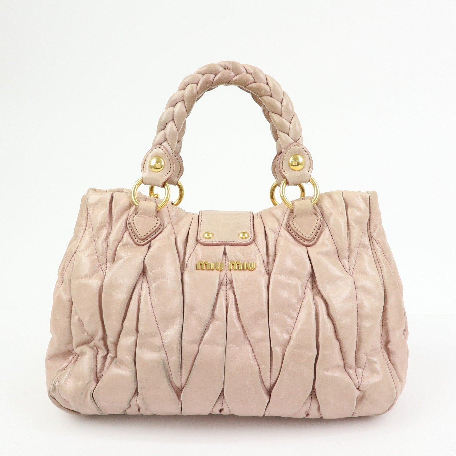 Miu Miu Matelasse 2Way Bag - Pink Beige, Leather