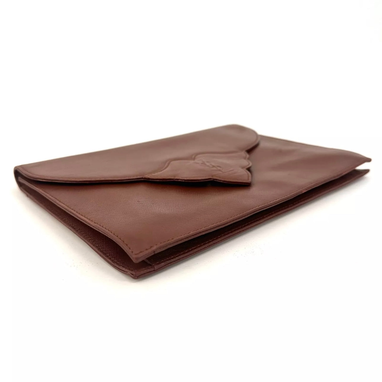Saint Laurent Vintage Clutch Bag -Leather Brown
