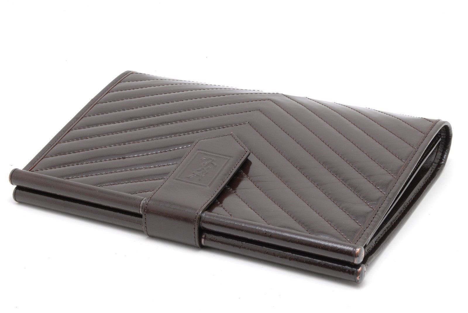 Saint Laurent Yves Saint Laurent Clutch Bag - Dark Brown, Leather