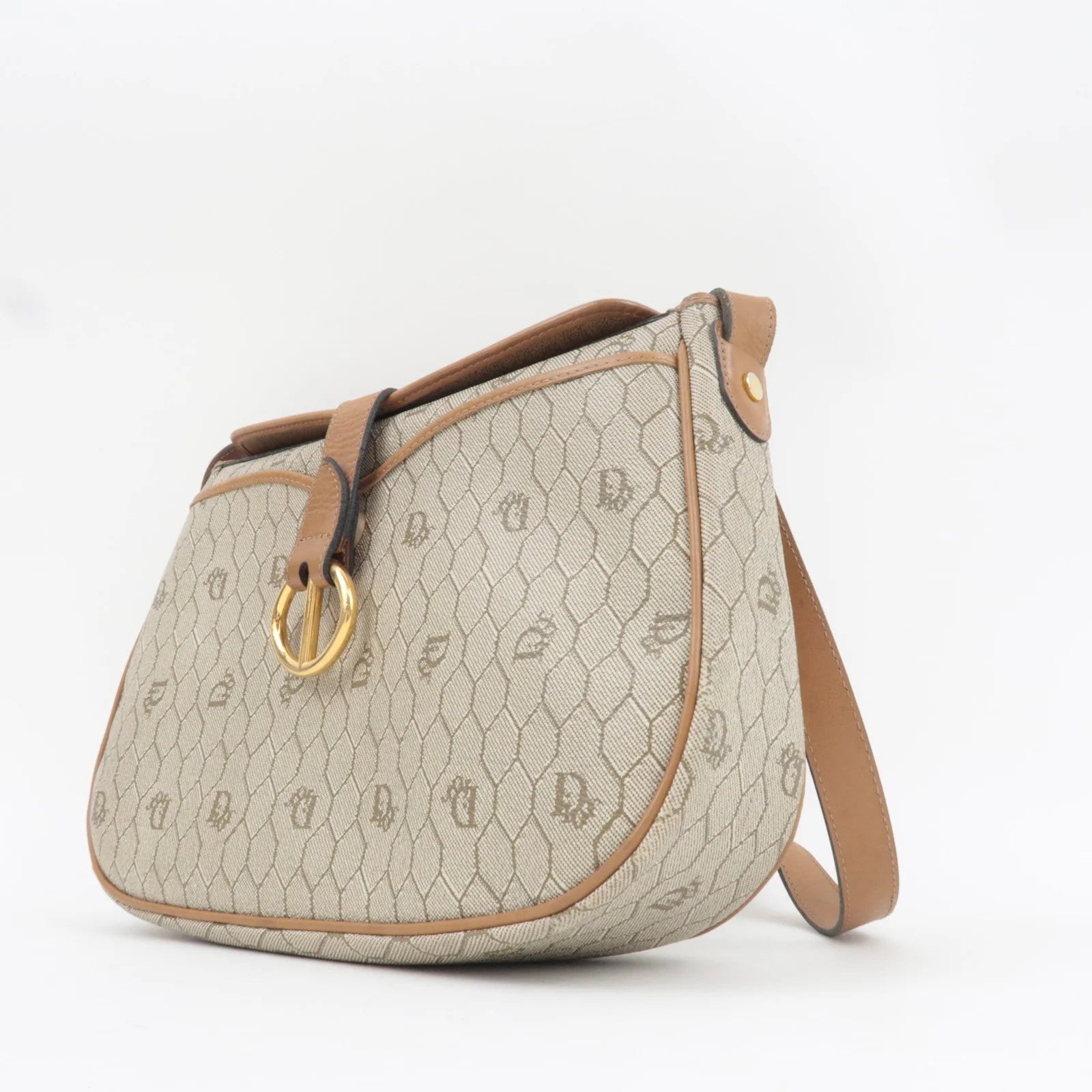 Christian Dior Honeycomb Shoulder Bag - Beige Brown, PVC Leather