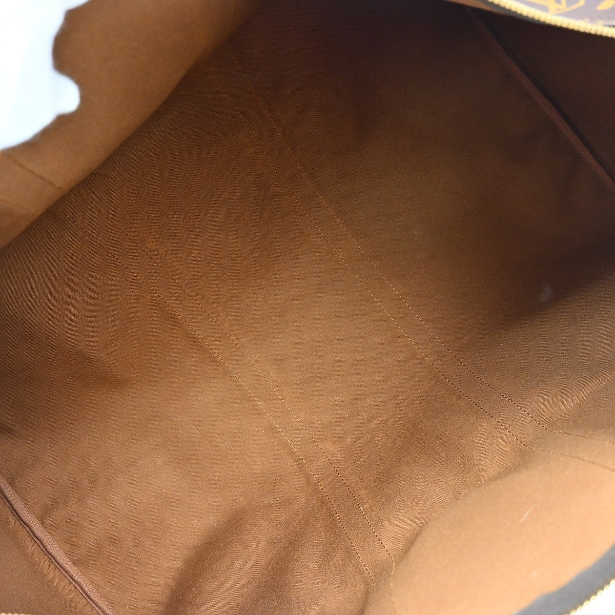 Louis Vuitton Monogram Keepall 55 Travel Duffle Handbag - Brown, Leather and Monogram Canvas