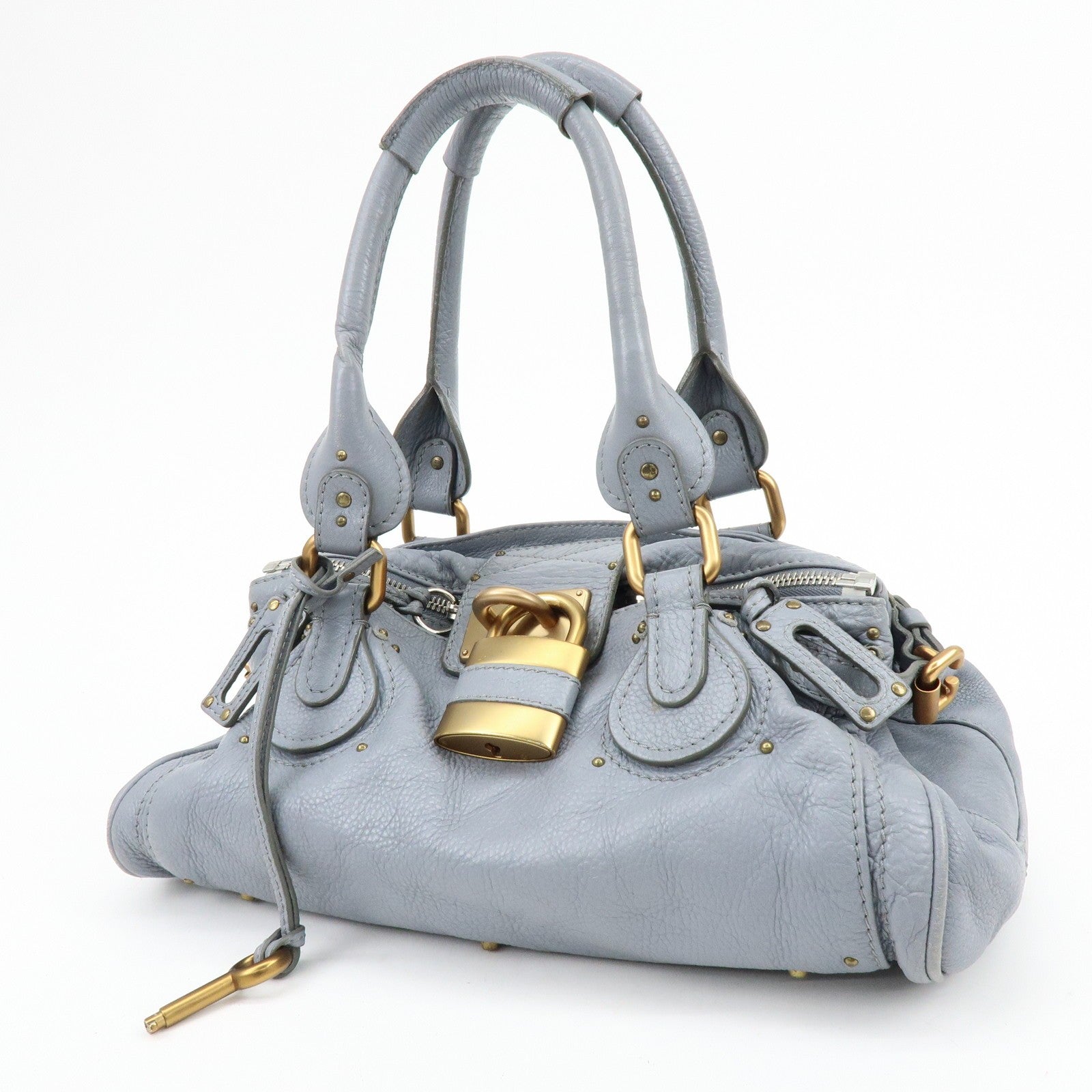 Chloe Paddington Hand Bag - Gray, Leather