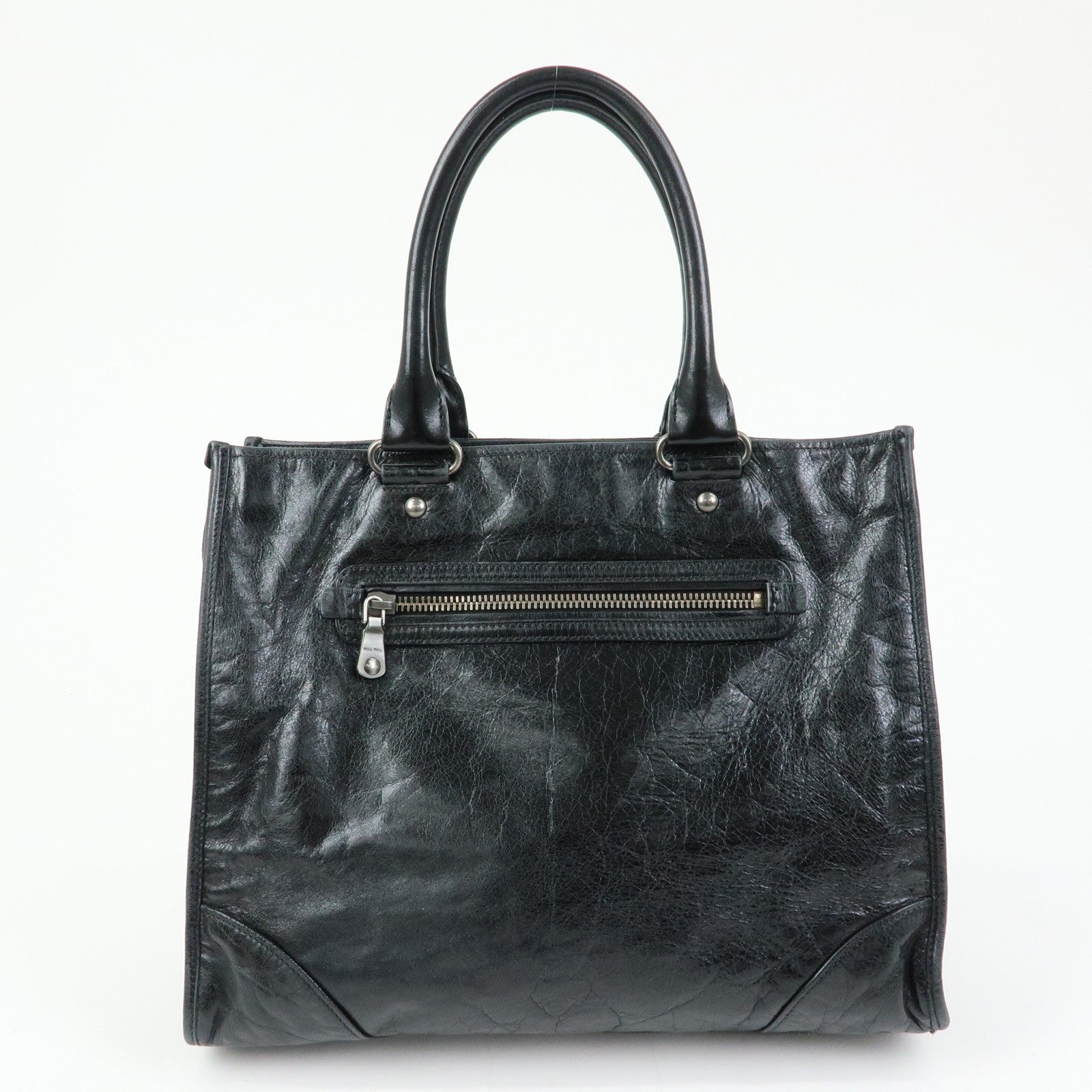 Miu Miu Leather Tote Bag - Black, Leather