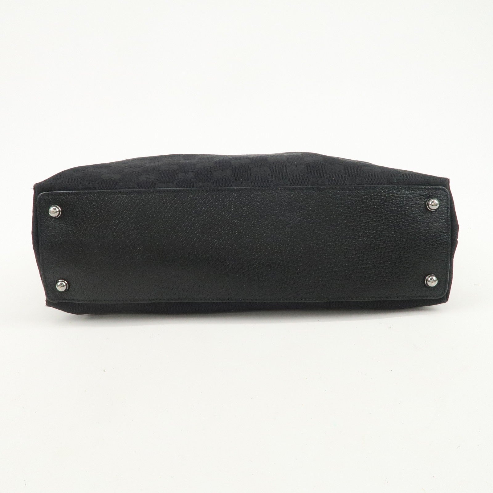 Gucci GG Canvas Leather Tote Bag - Black, Canvas