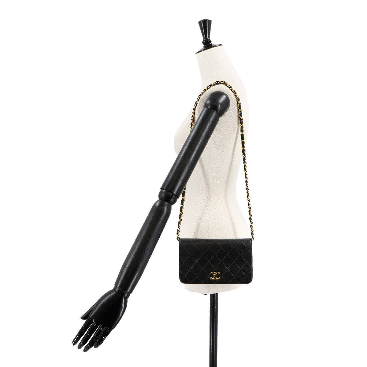 Chanel Matelasse Chain Shoulder Bag - Black, Leather