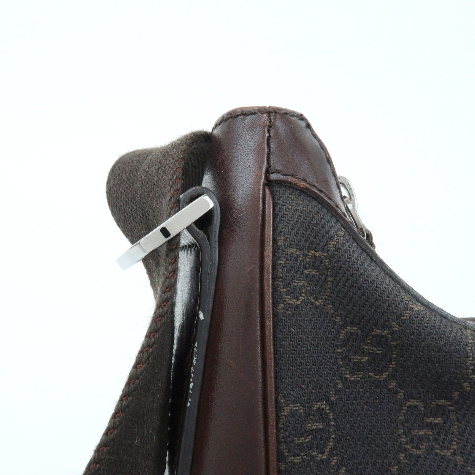Gucci 101682 Shoulder Crossbody Bag - Dark Brown, GG Denim and Leather