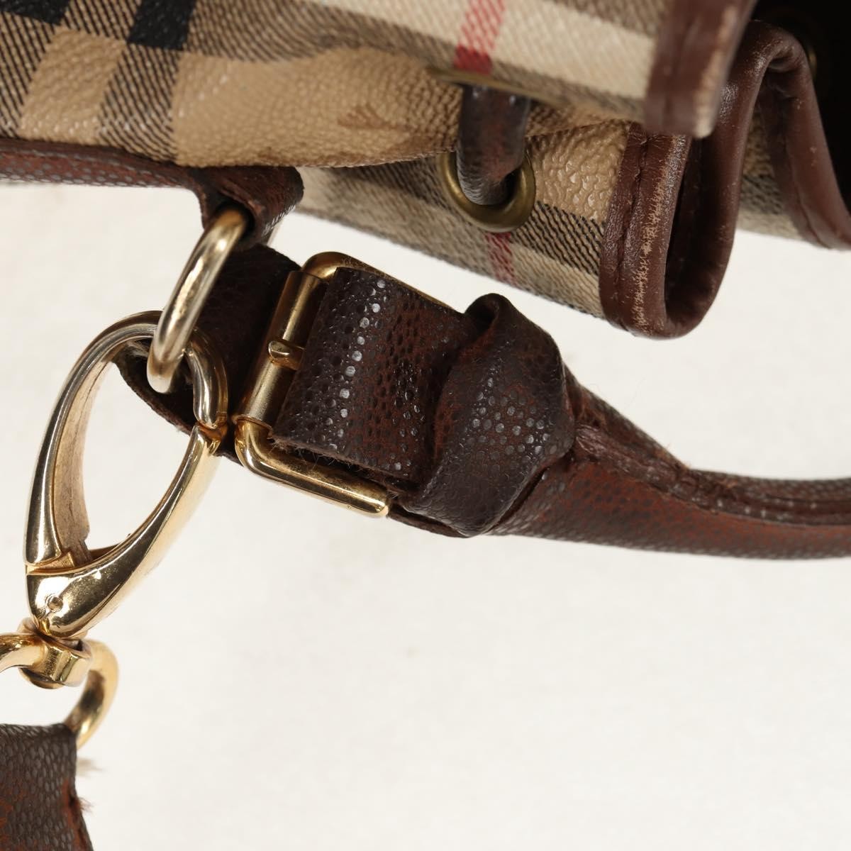 Burberrys Nova Check Hand Bag - Beige/Gold, PVC Leather