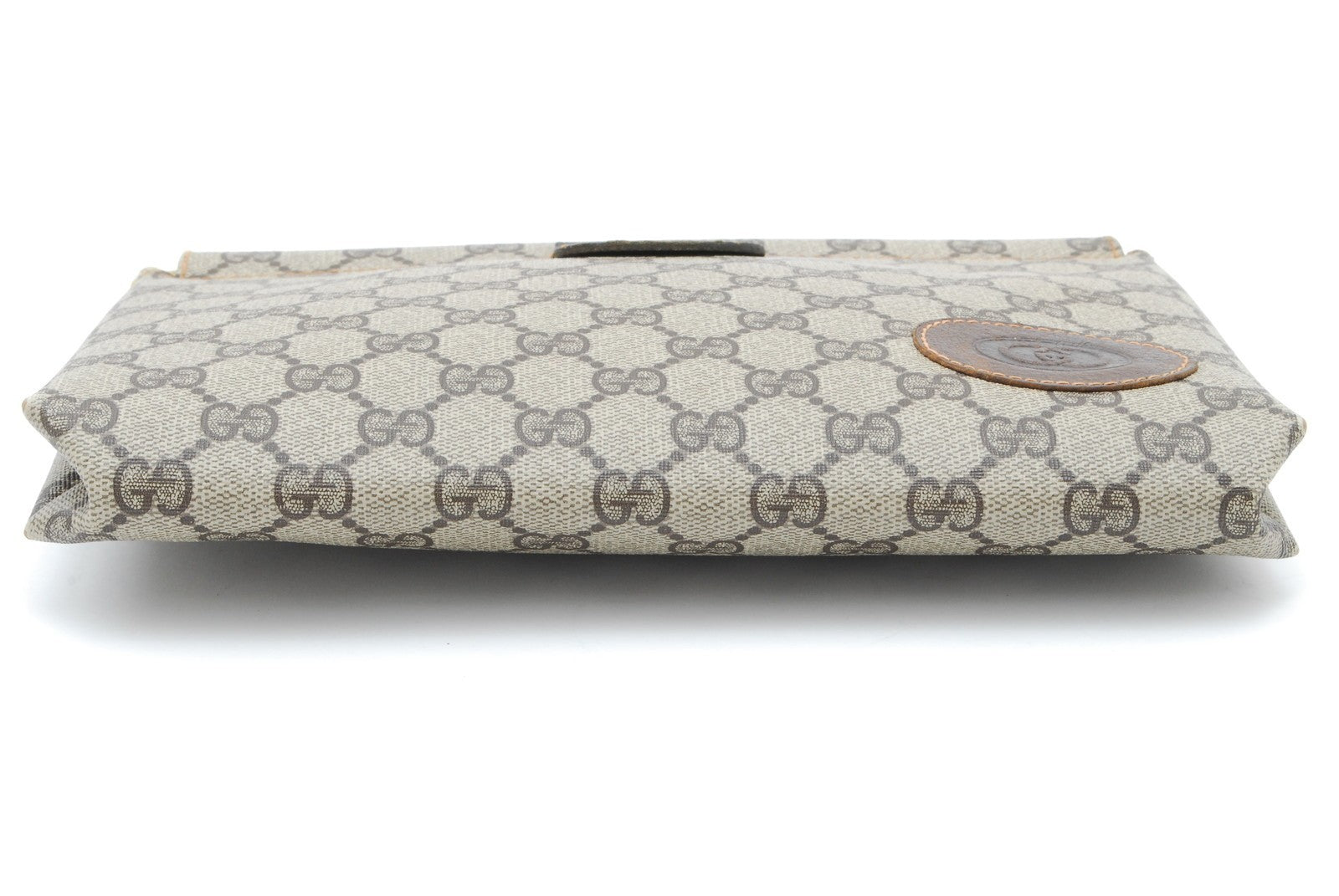 Gucci GG Supreme Clutch Bag - Brown, PVC Leather