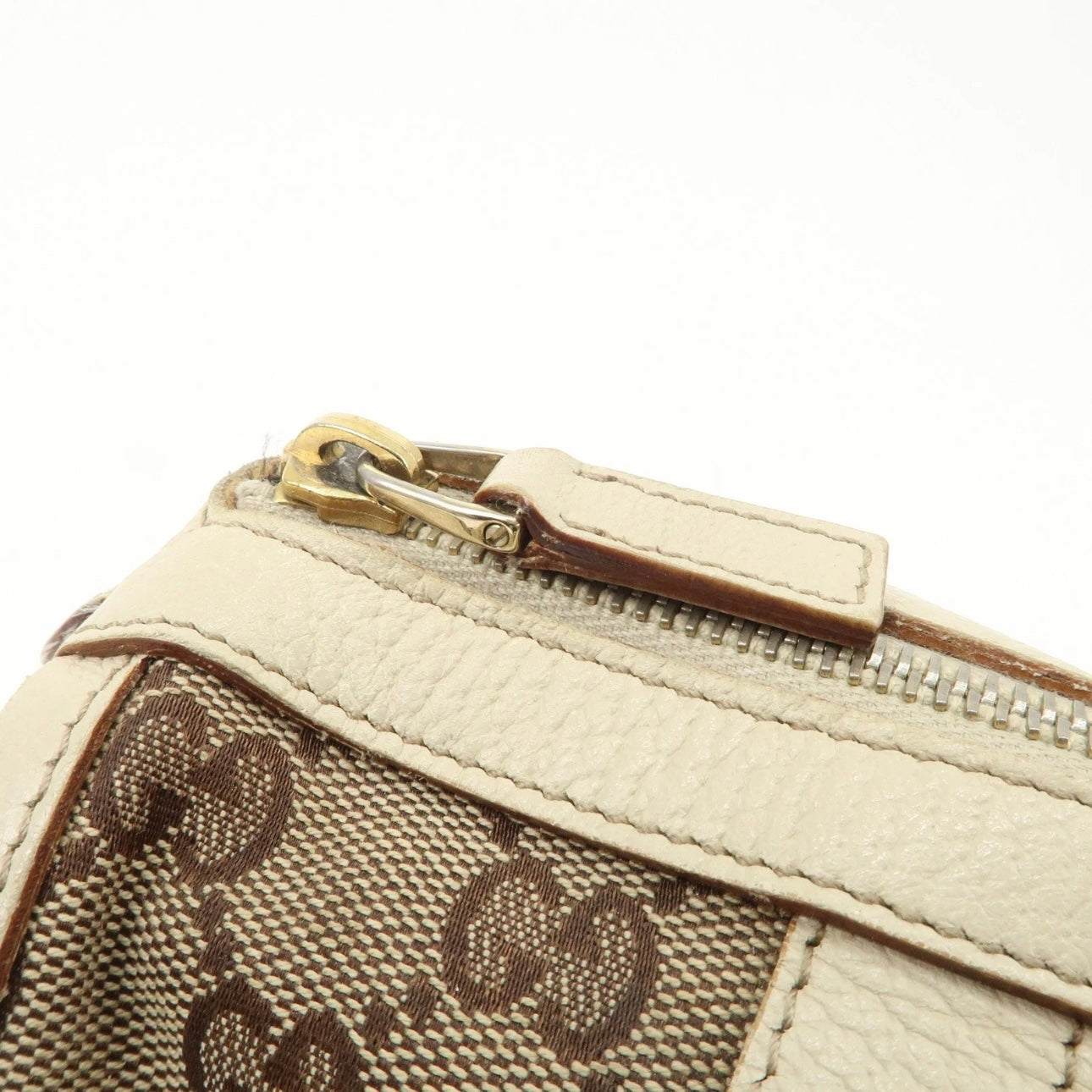 GUCCI Abbey GG Canvas Leather Boston Bag
