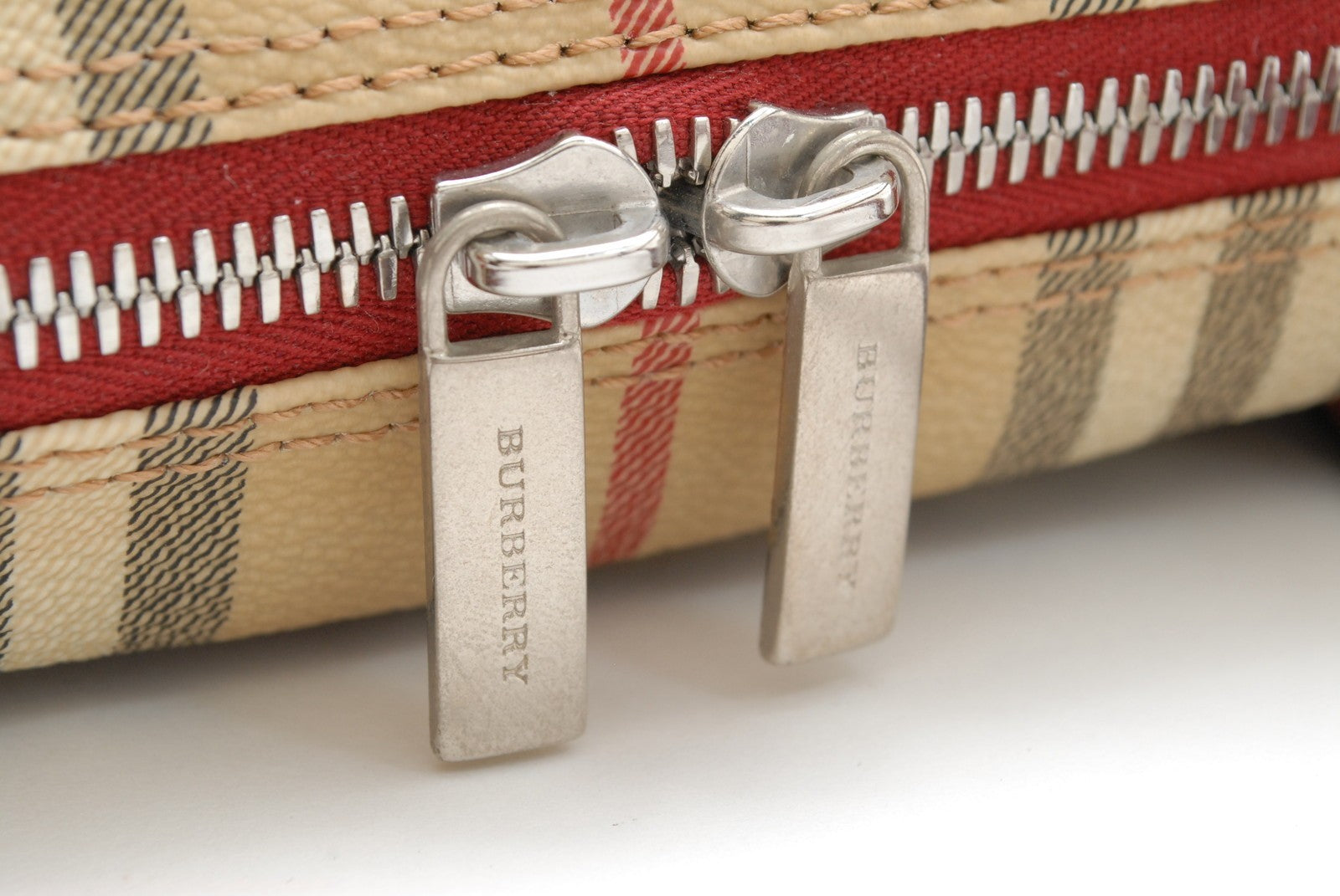 Burberry Nova Shoulder Bag - Red, Leather and PVC Canvas