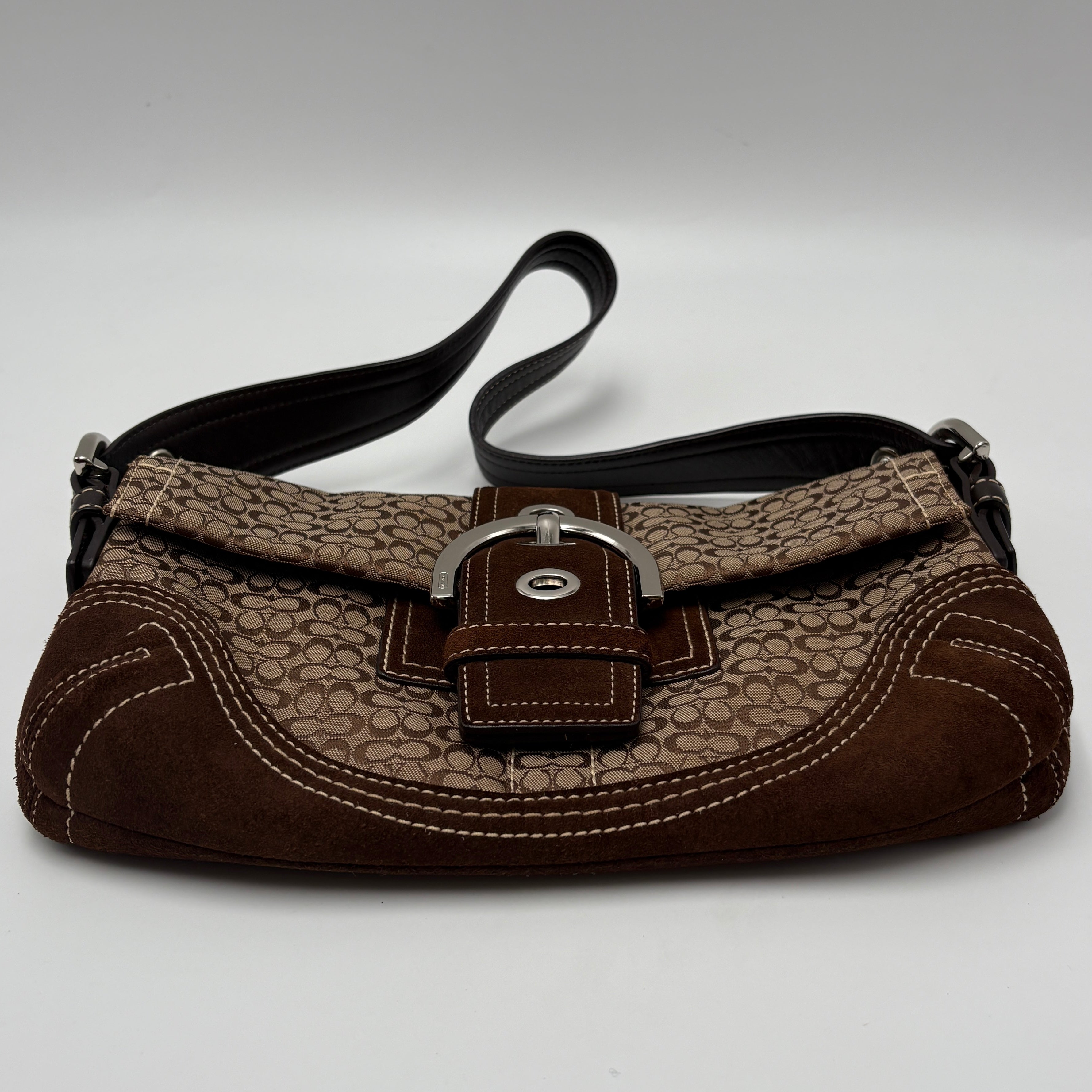 COACH SIGNATURE SUEDE BAG