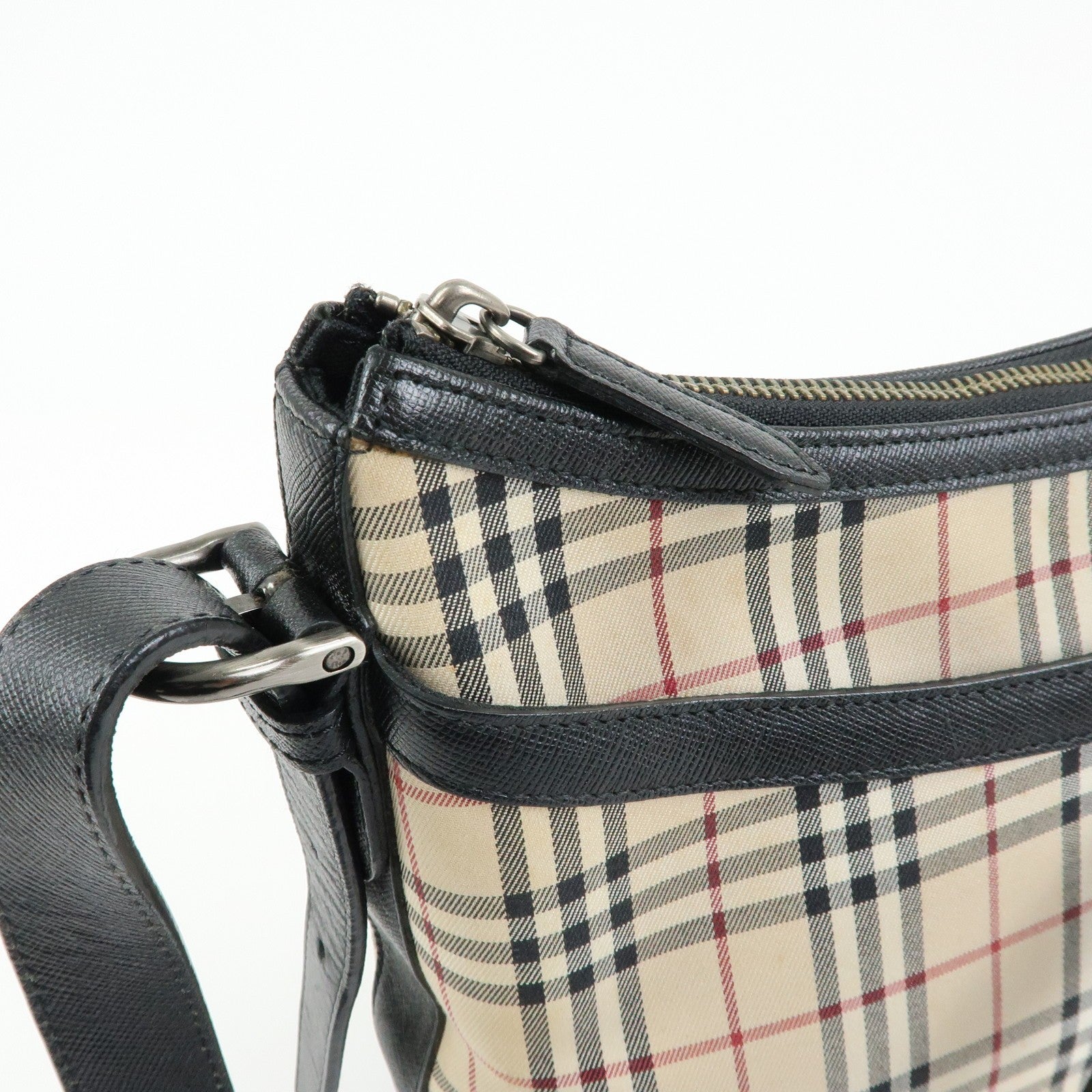 Burberry Nova Plaid Shoulder Bag - Beige, Canvas Leather