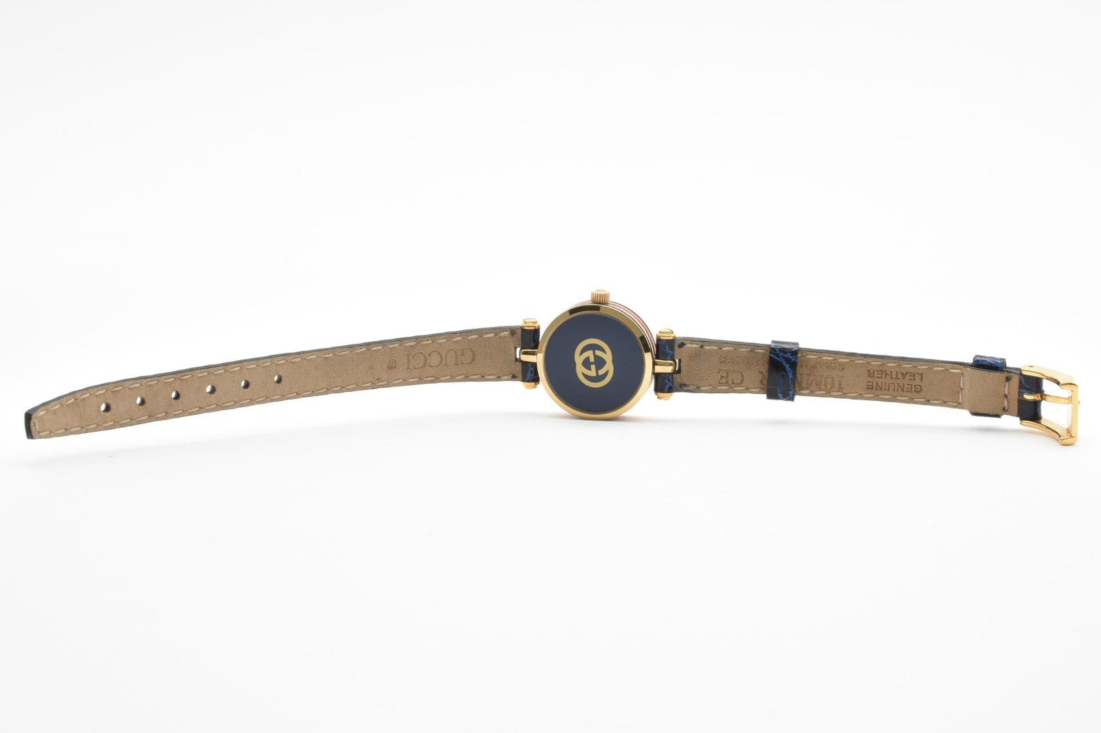 Gucci 2000L Watch - White, Gold, Blue, Stainless Steel, Leather