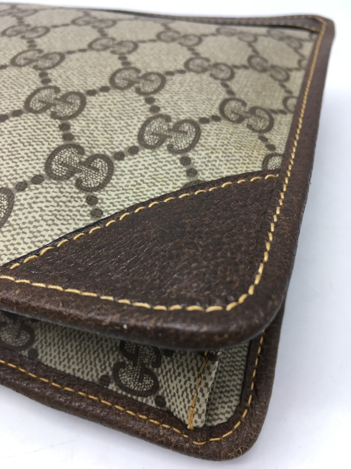 Gucci GG Supreme Monogram Clutch Bag - Beige/Brown, PVC Leather