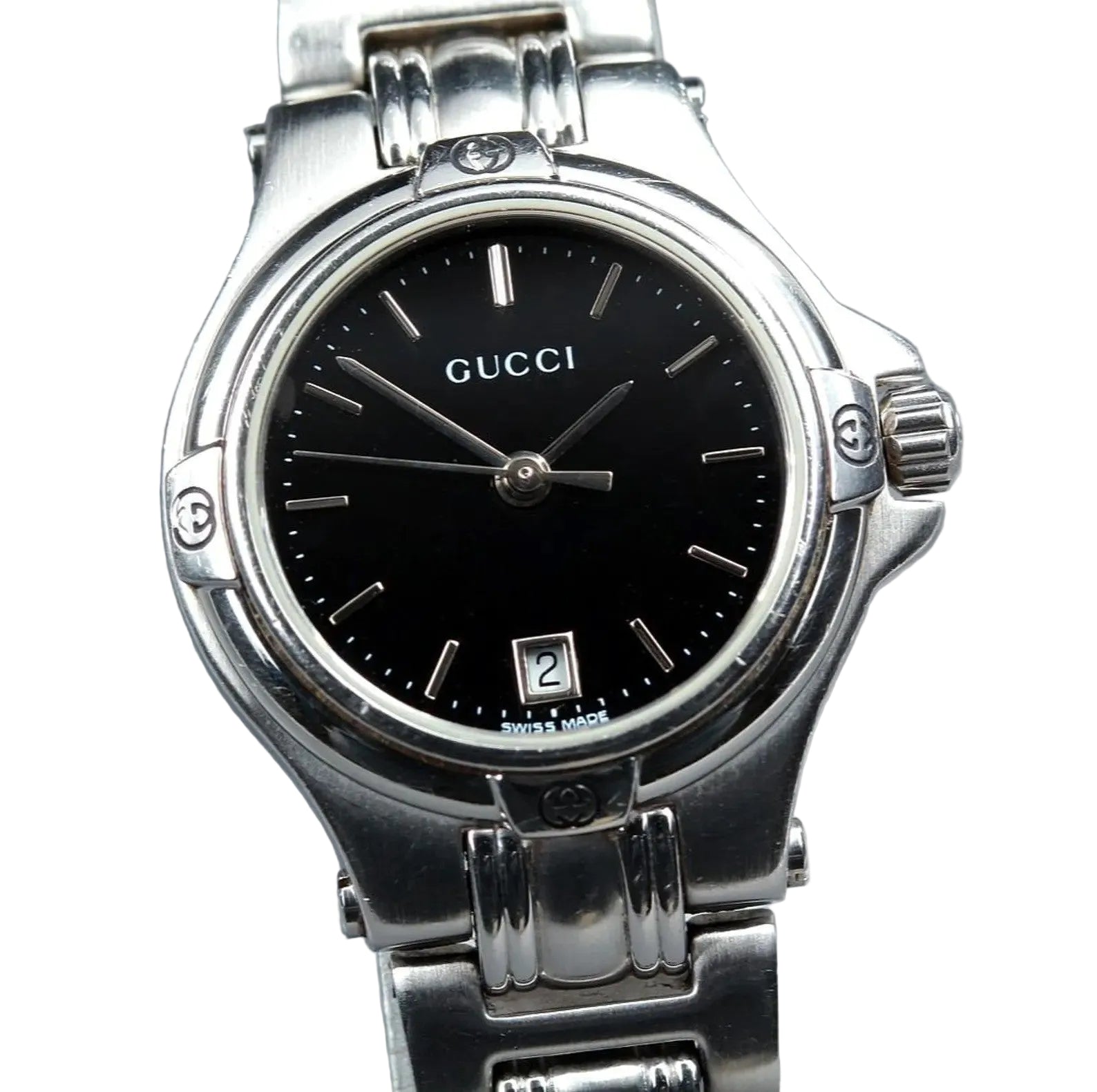 Gucci 9040L Wristwatch - Black, Stainless Steel