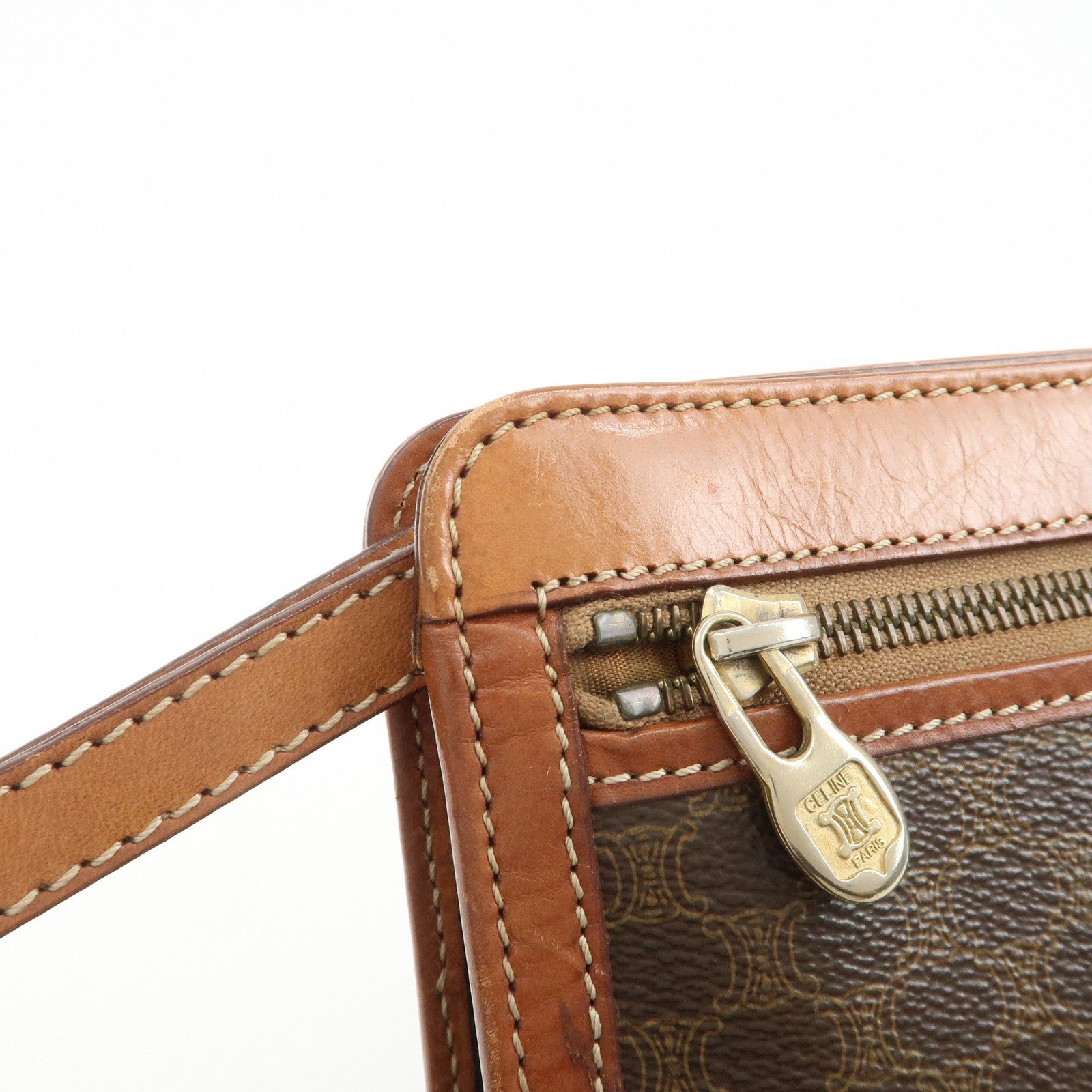 Celine Macadam Clutch Bag - Brown, PVC Coating Canvas, Leather