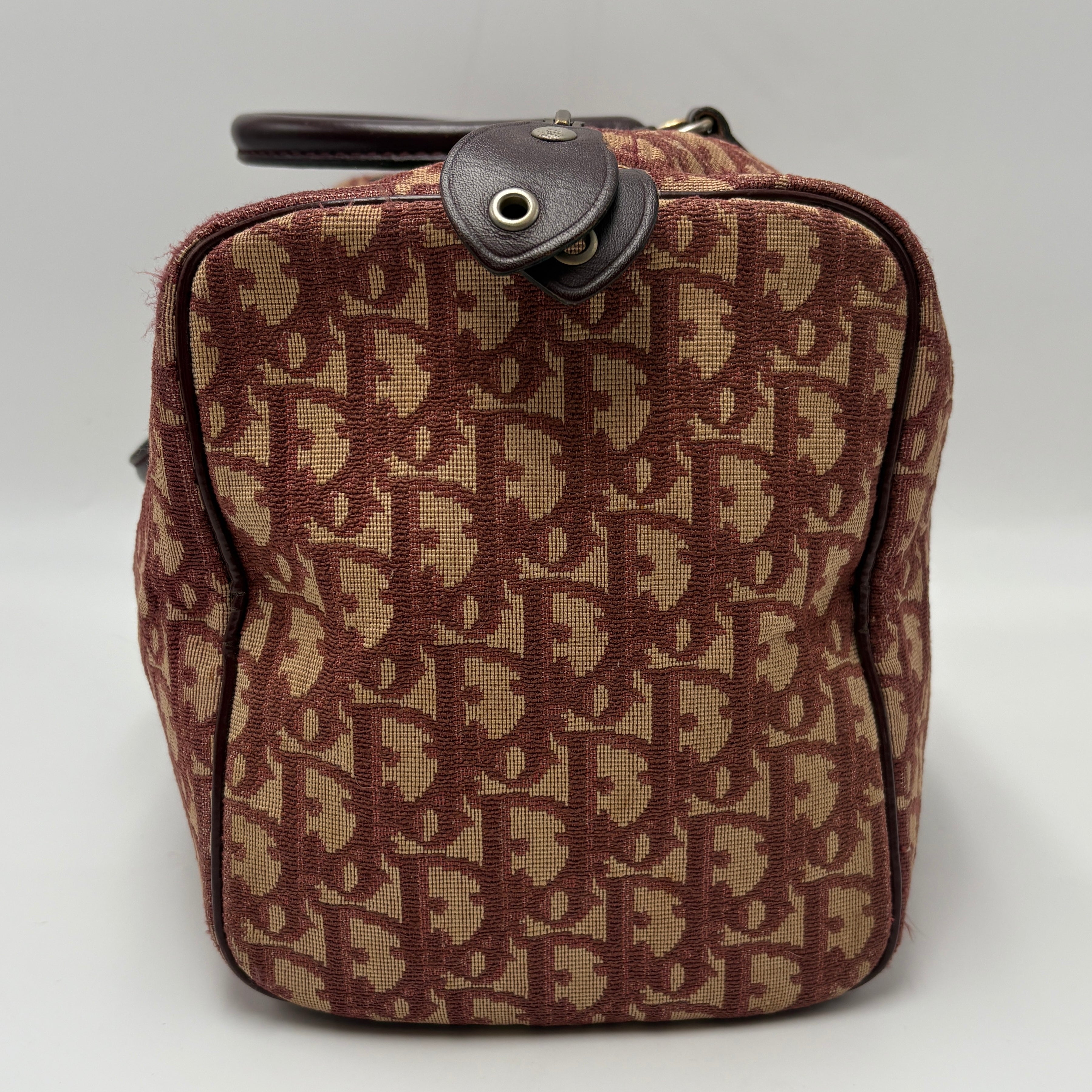 Christian Dior Trotter Boston Bag Burgundy