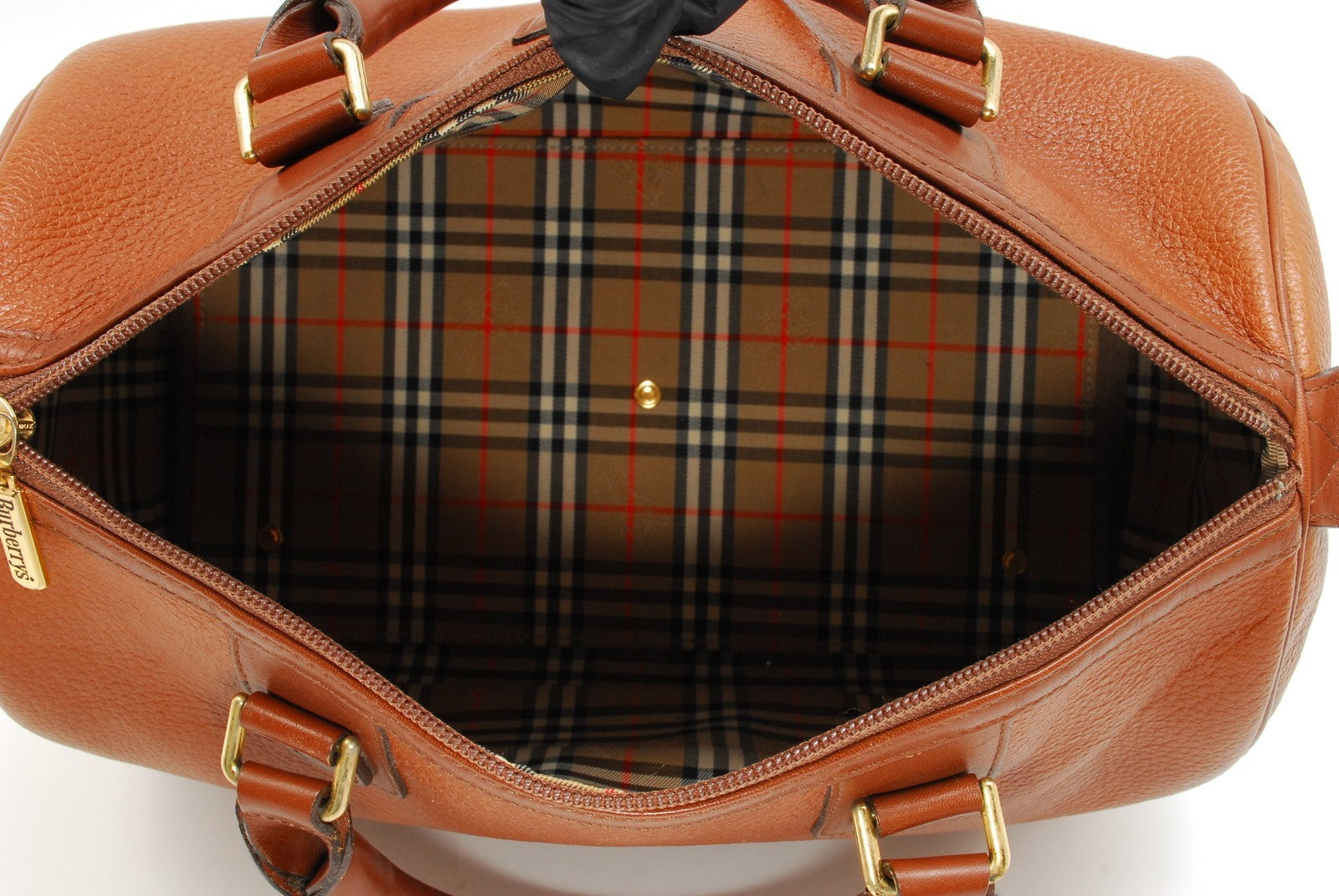 Burberry Nova Check Horse Handbag - Brown, Leather